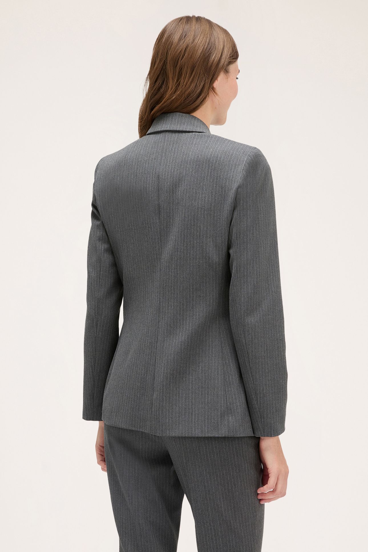 PINSTRIPED DOUBLE-BREASTED JACKET GREY 2
