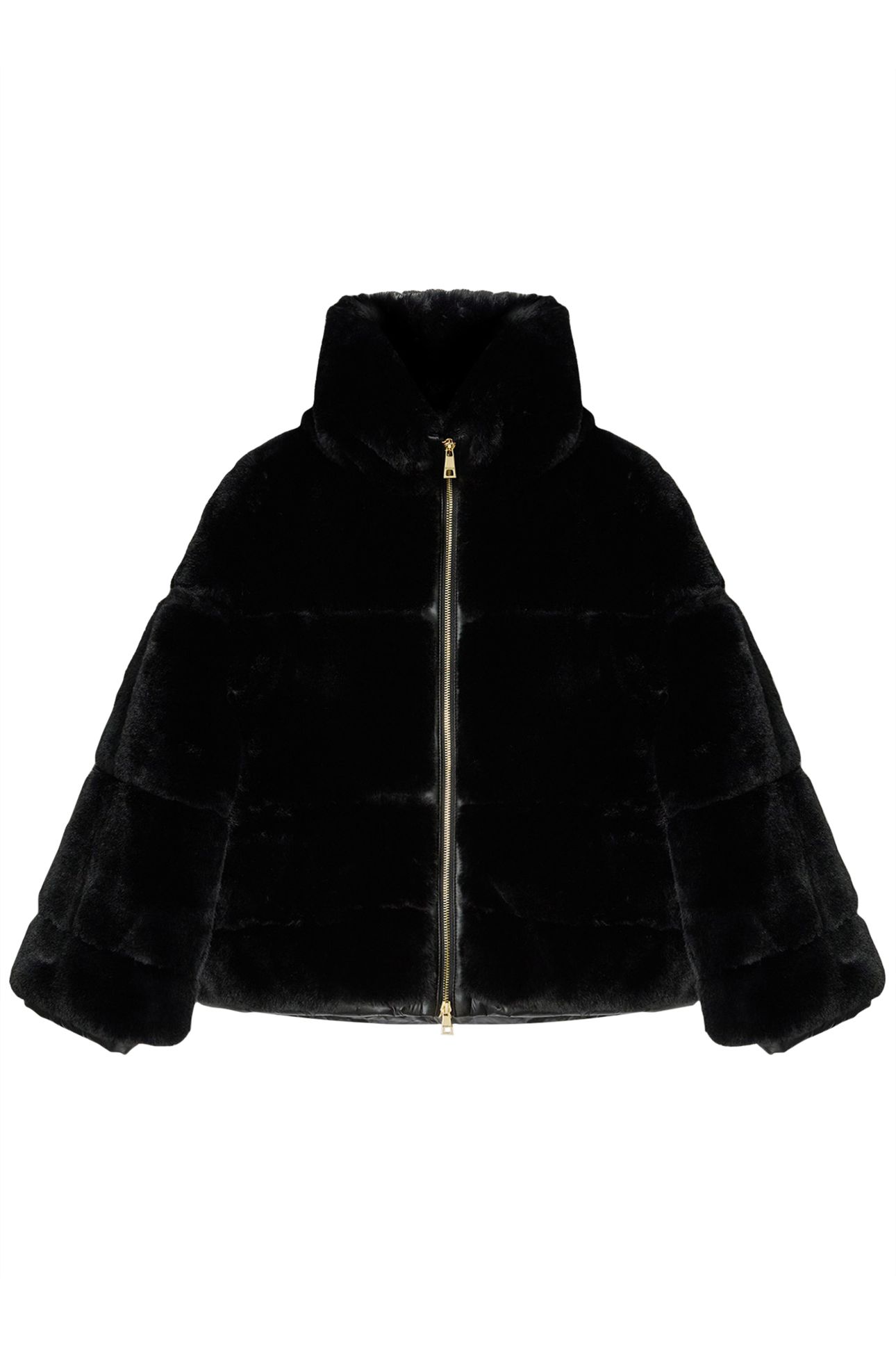 PLUSH CAPE WITH PADDING BLACK 4