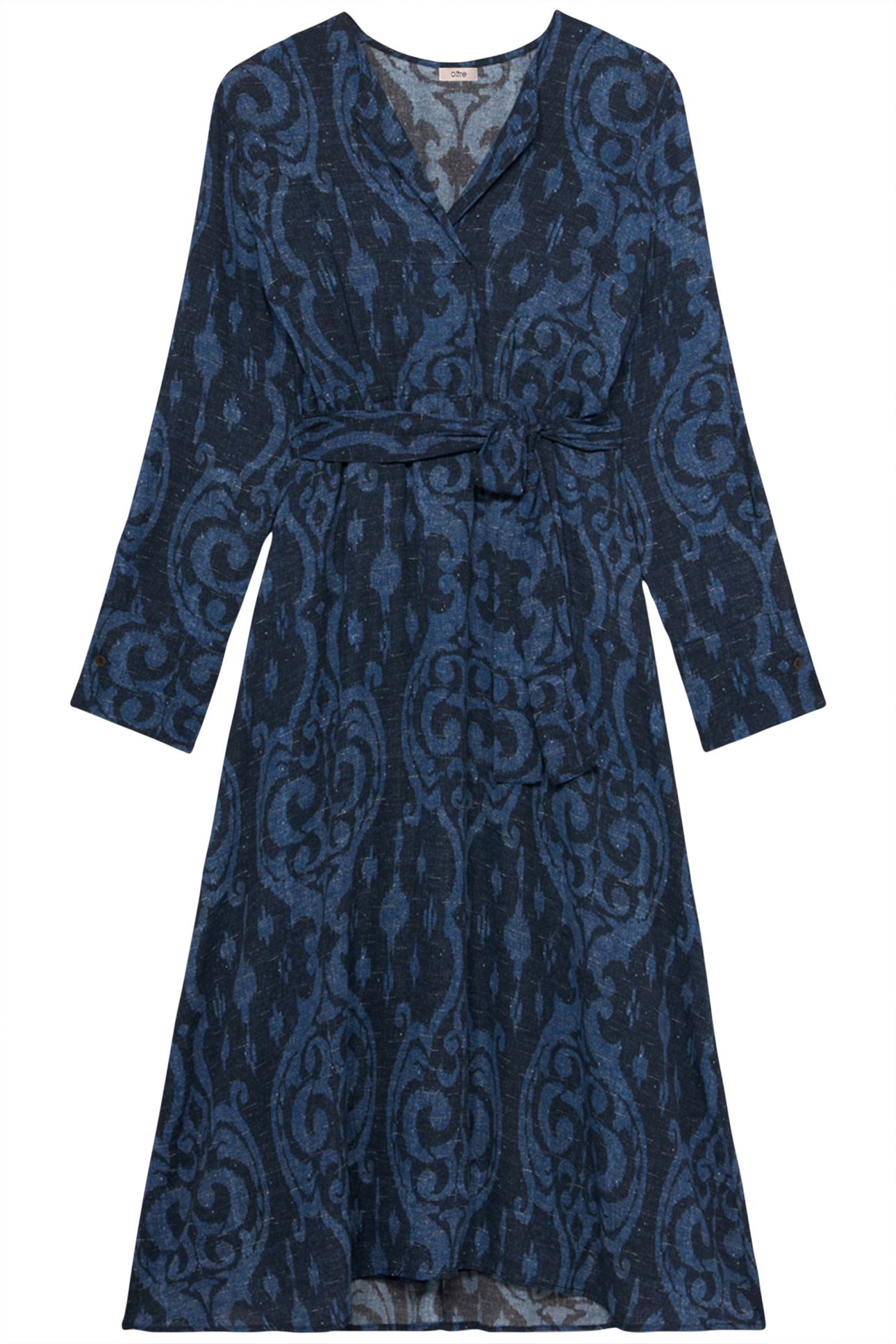 PATTERNED MIDI DRESS BLUE 3