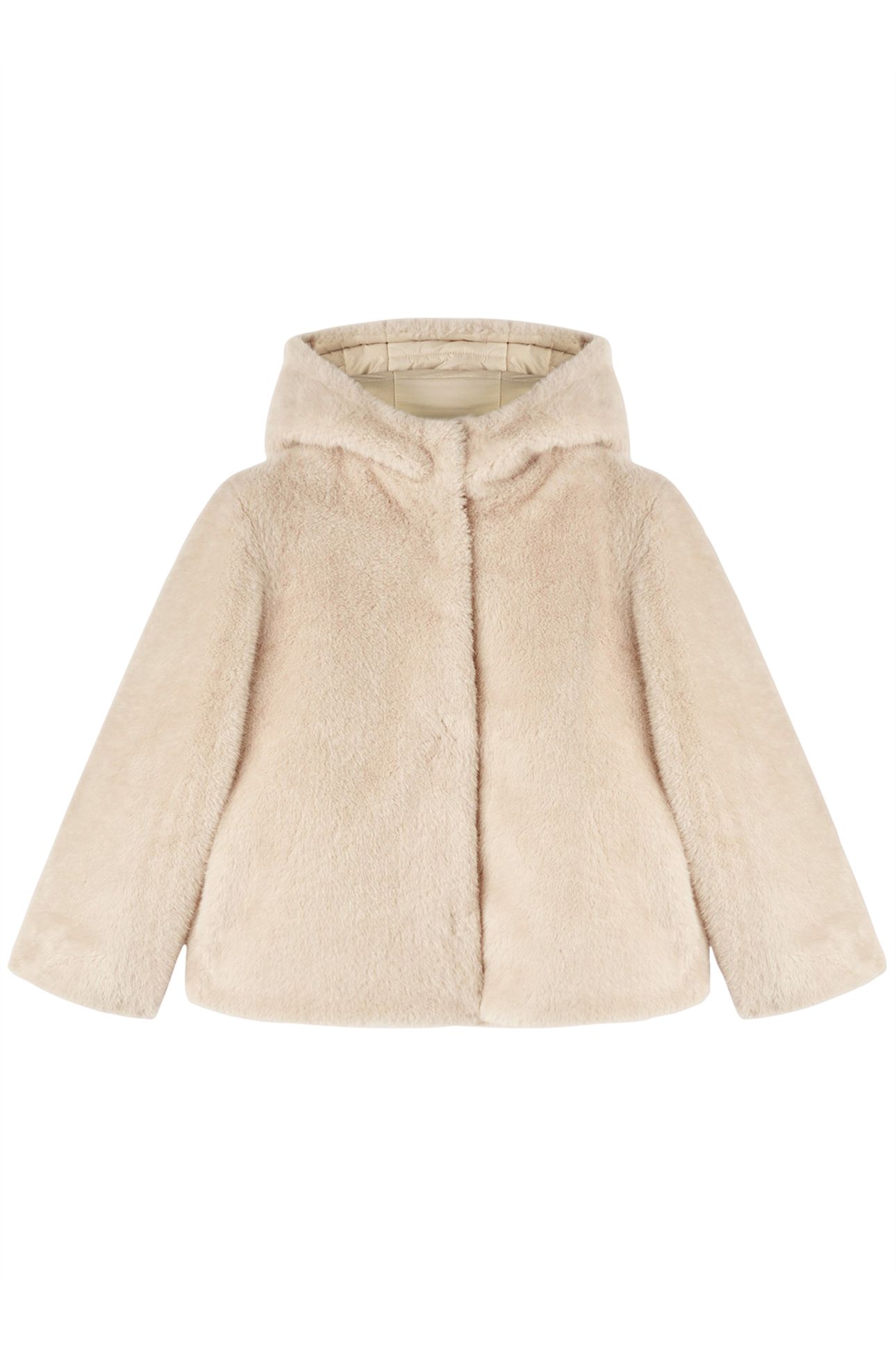 REVERSIBLE TEDDY CAPE WITH HOOD BEIGE 4