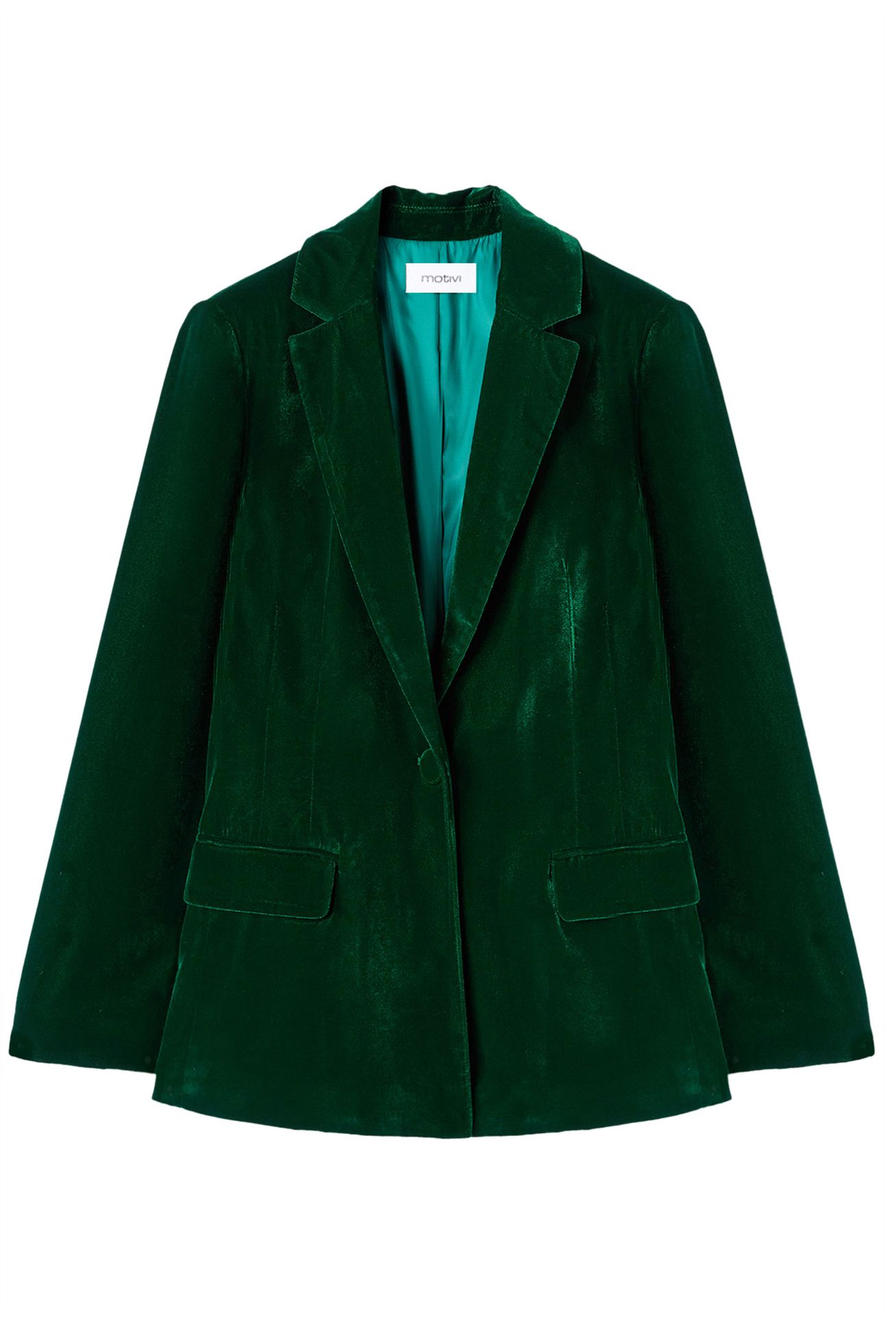 SMOOTH VELVET BLAZER JACKET GREEN 4