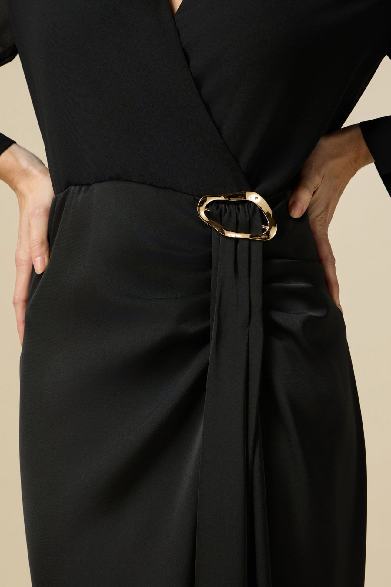 LONG DRESS WITH SATIN SKIRT BLACK 5