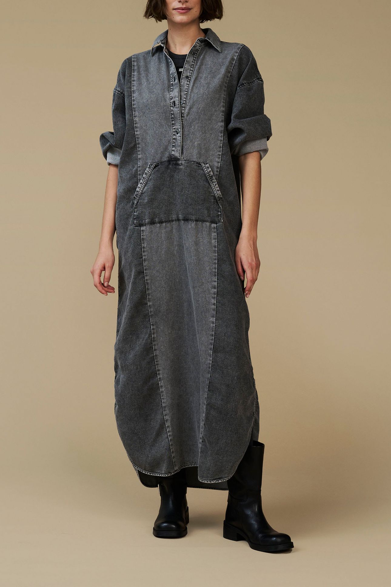 THE BILLIE DRESS JOG DENIM BLACK 9