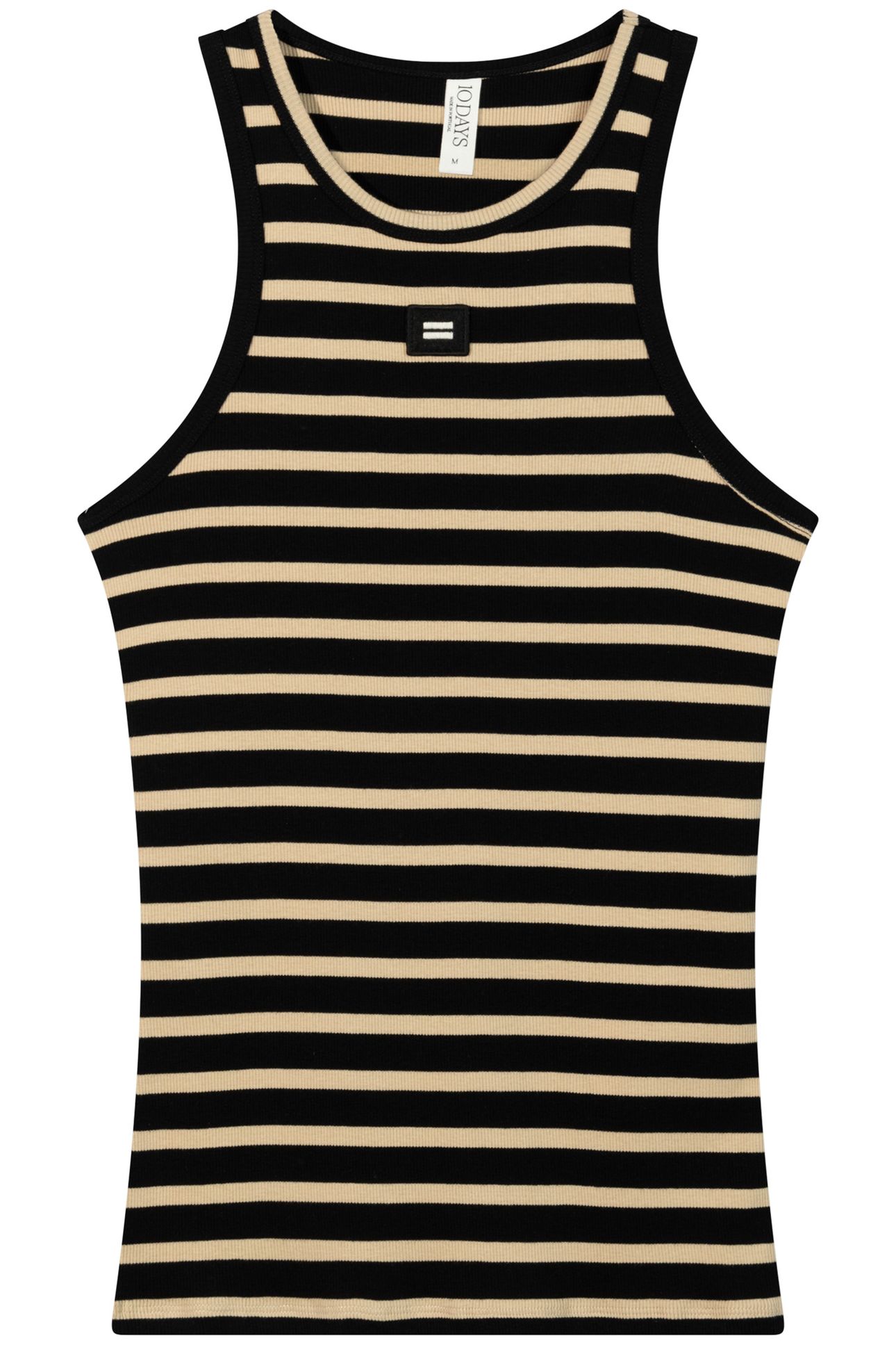 TANK TOP RIB STRIPES BLACK/LIGHT LATTE 4