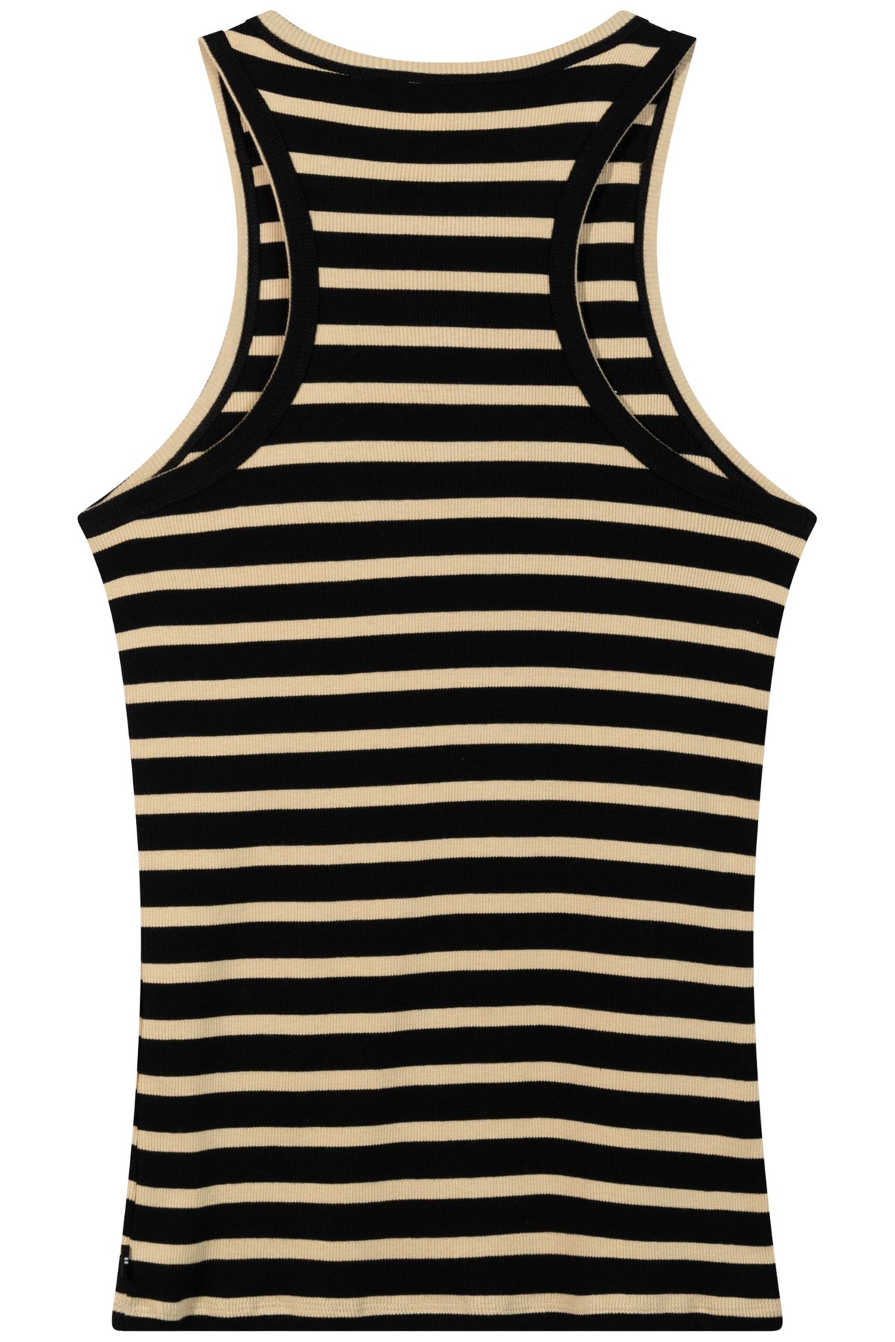 TANK TOP RIB STRIPES BLACK/LIGHT LATTE 5