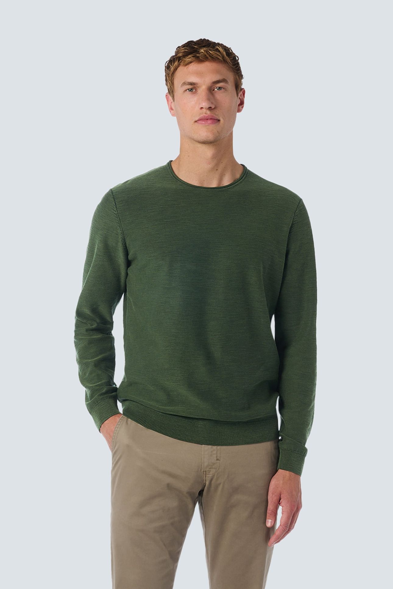 PULLOVER CREWNECK GARMENT DYED + STONE WASHED DARK GREEN 1