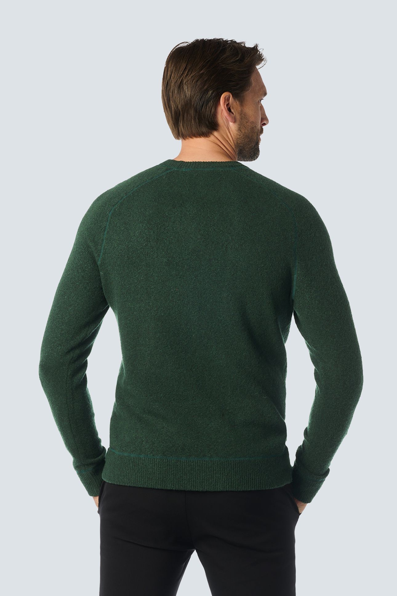 PULLOVER CREWNECK MELANGE WITH WOOL DARK GREEN 2