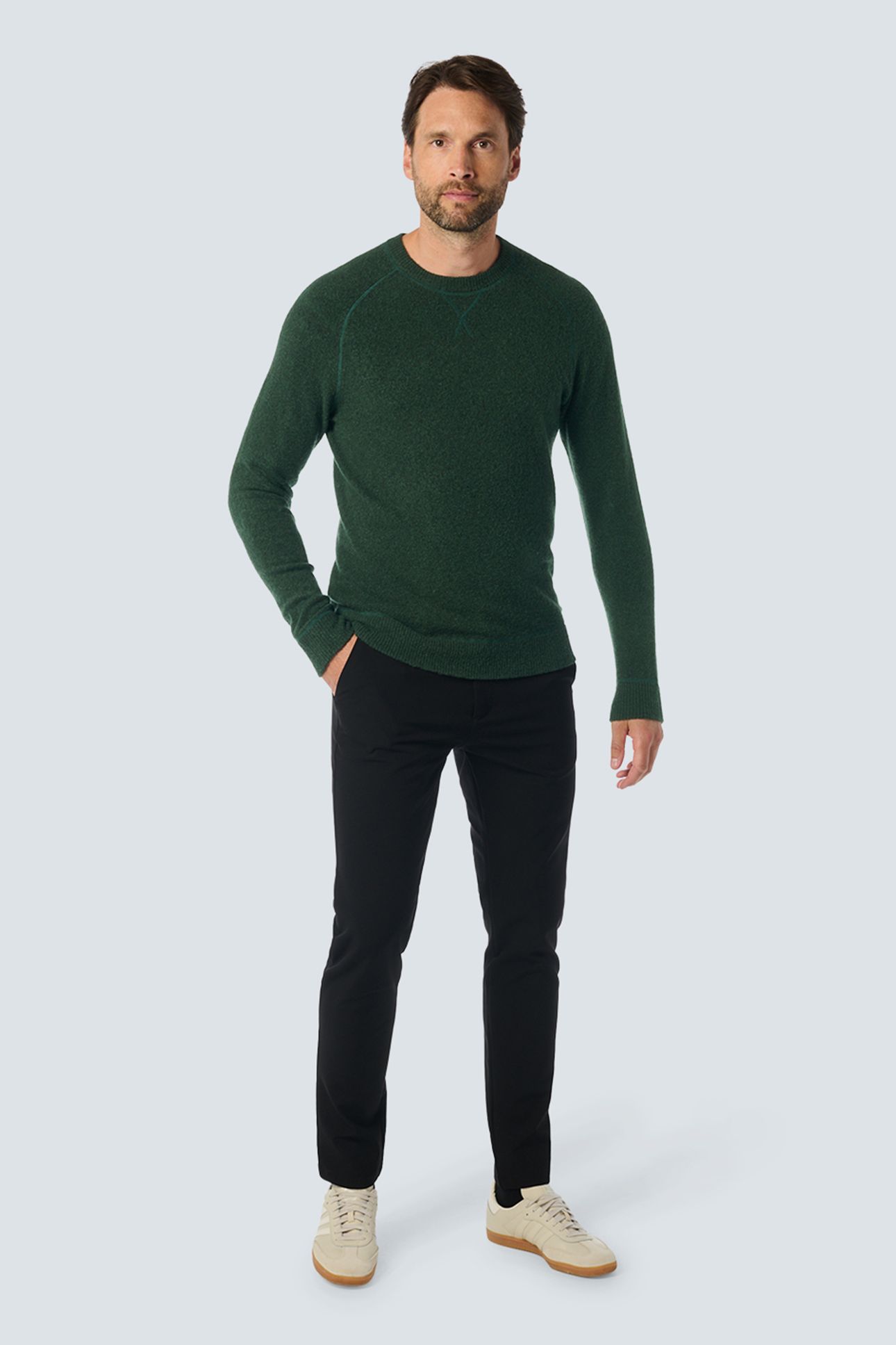 PULLOVER CREWNECK MELANGE WITH WOOL DARK GREEN 3