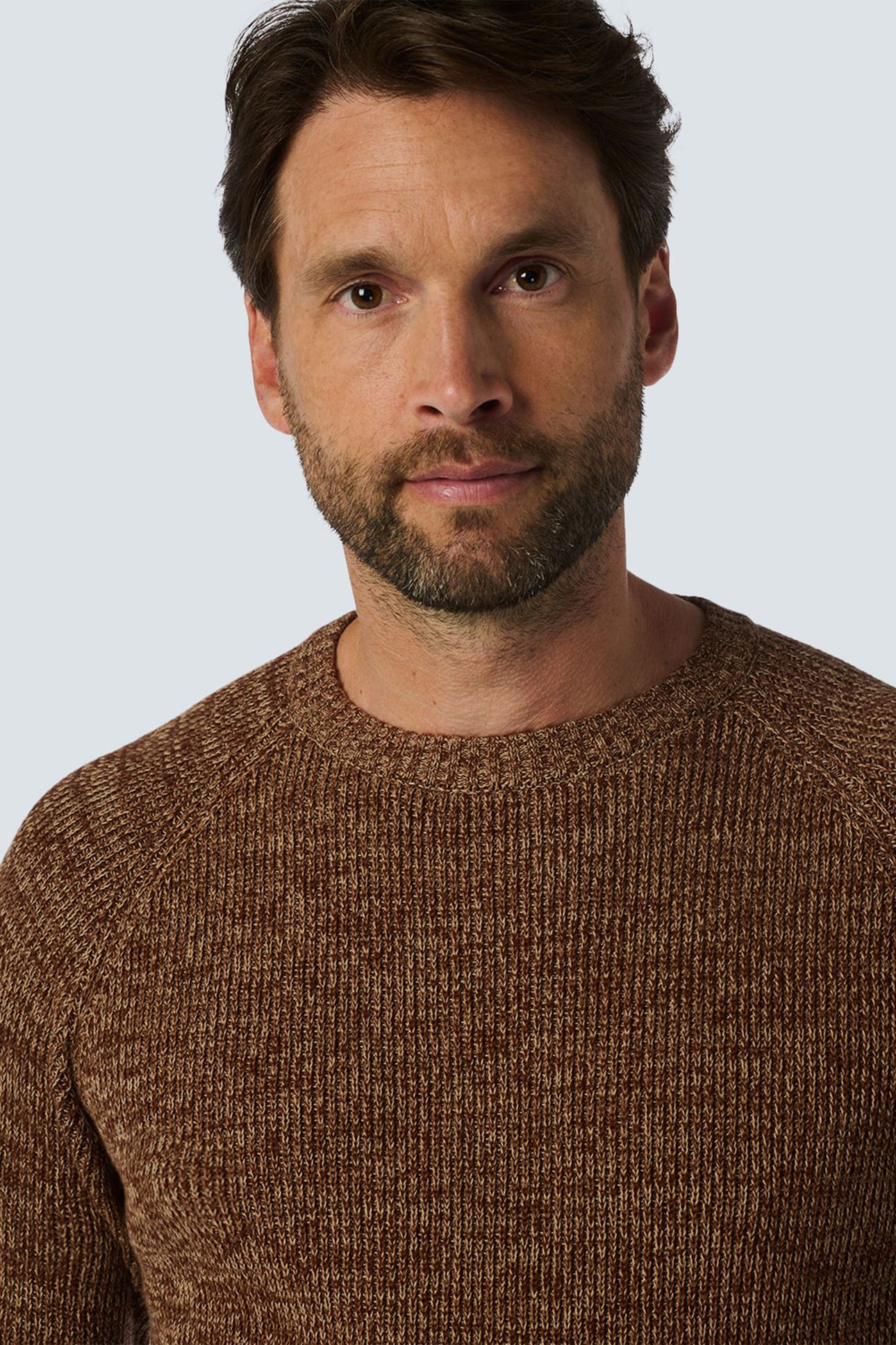 PULLOVER CREWNECK 3 COLOURED RIB BROWN 6