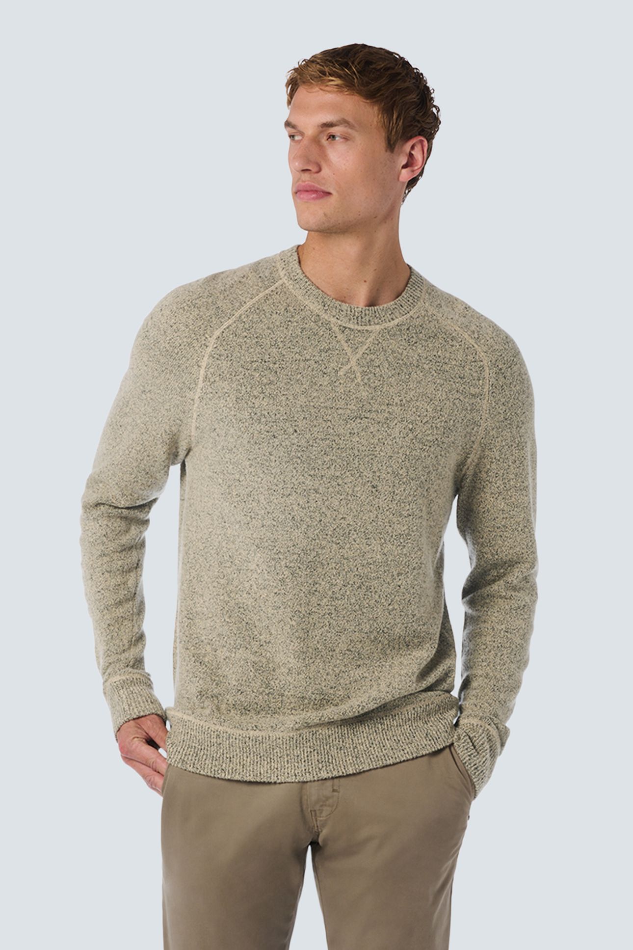 PULLOVER CREWNECK MELANGE WITH WOOL CEMENT 1
