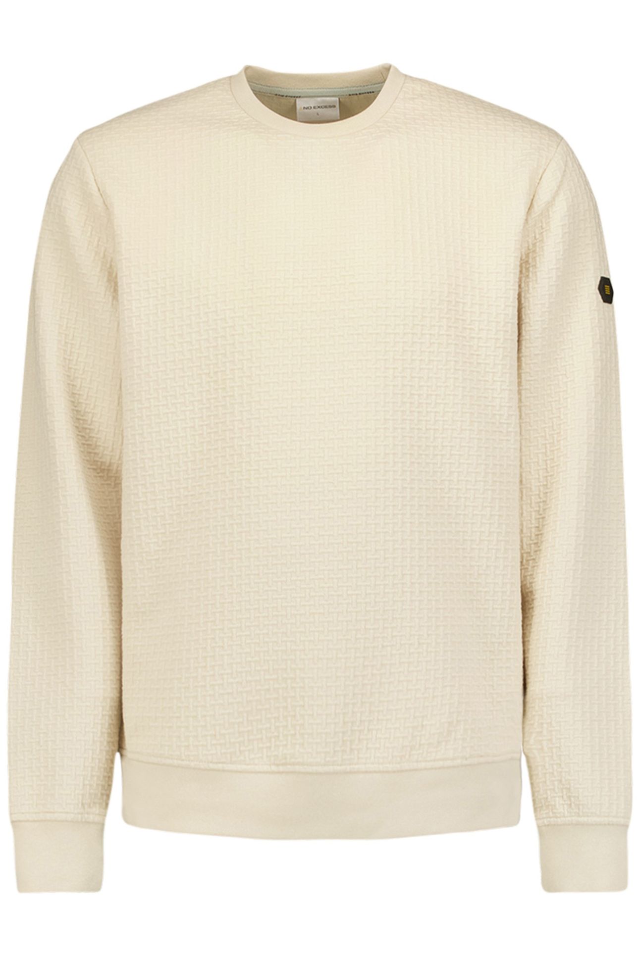 SWEATER CREWNECK DOUBLE LAYER JACQUARD STRETCH CEMENT 4