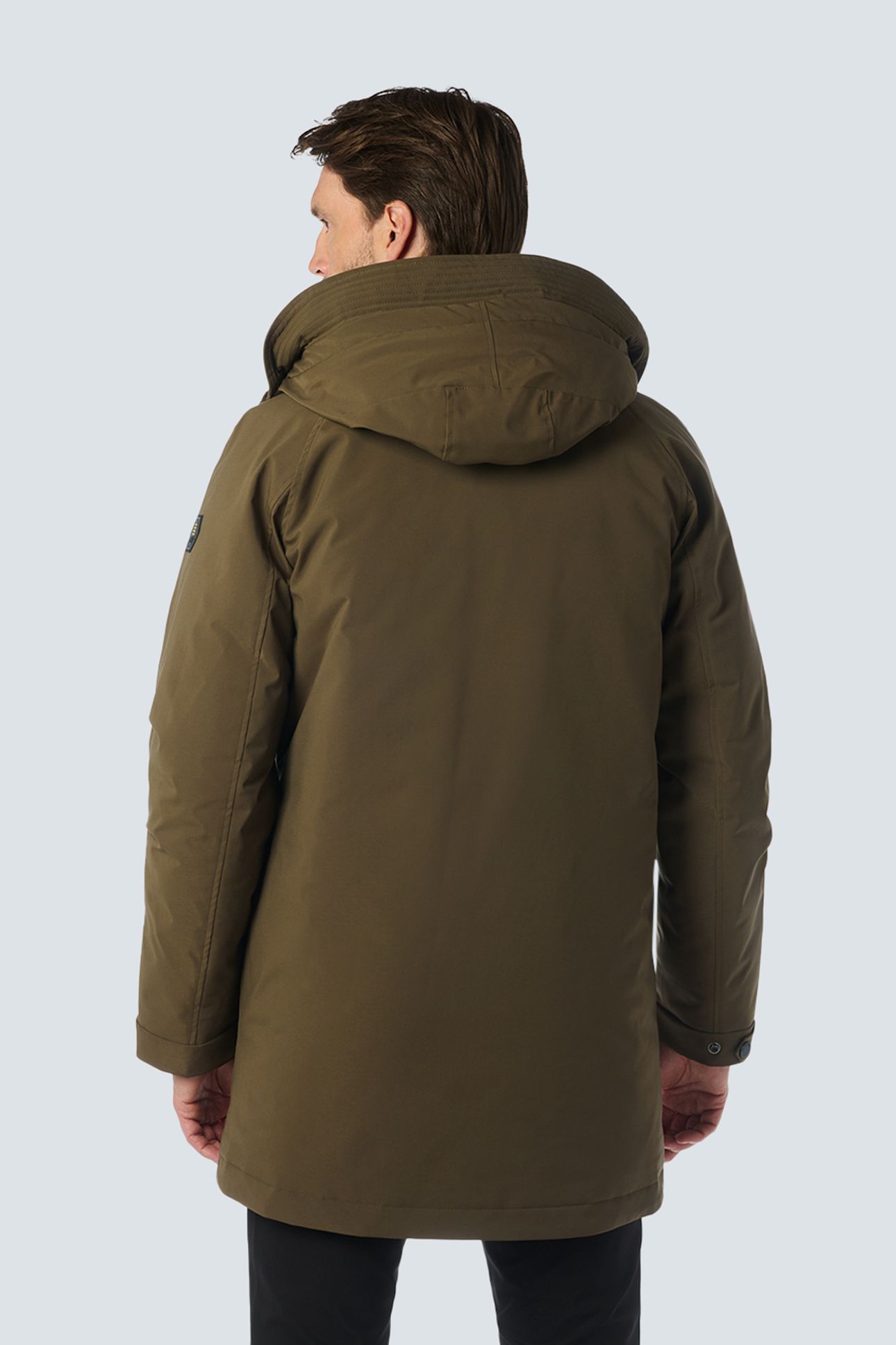 JACKET LONG FIT HOODED TAUPE 2