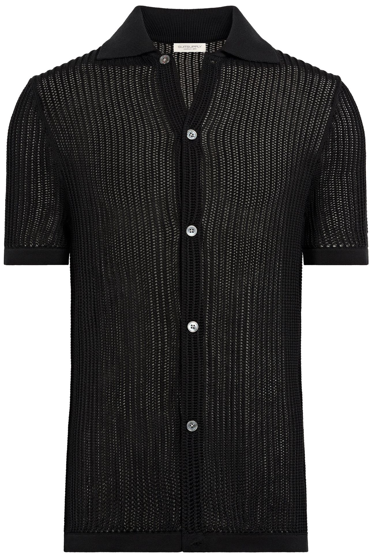 SS POLO CARDIGAN CROCHET BLACK 2