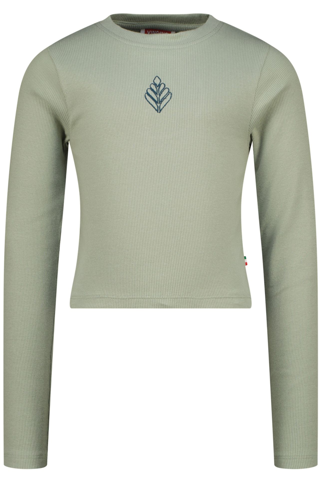 GIRLS G-BASIC-CROP RIB LONGSLEEVE SINGLET JADE GREEN 1