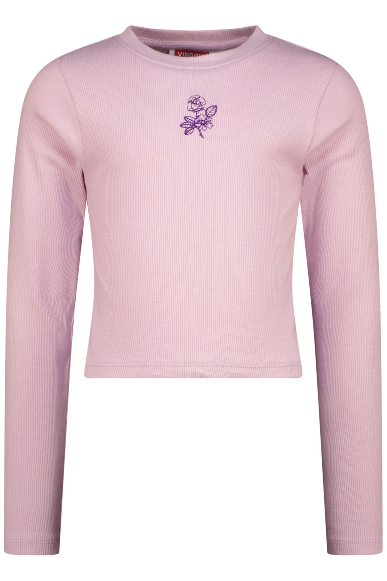 GIRLS G-BASIC-CROP RIB LONGSLEEVE SINGLET GLOSS LILAC 1
