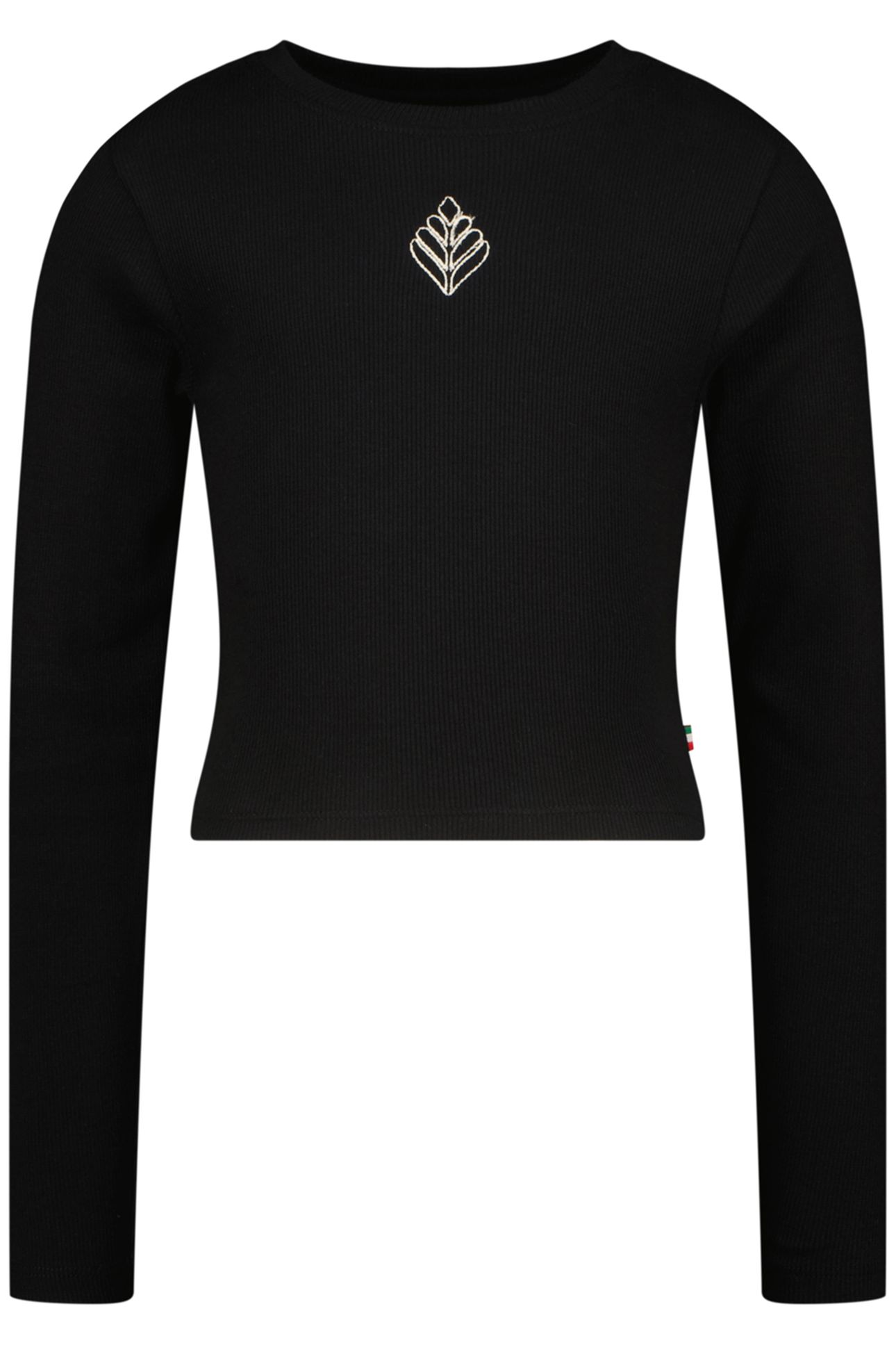 GIRLS G-BASIC-CROP RIB LONGSLEEVE SINGLET DEEP BLACK 1
