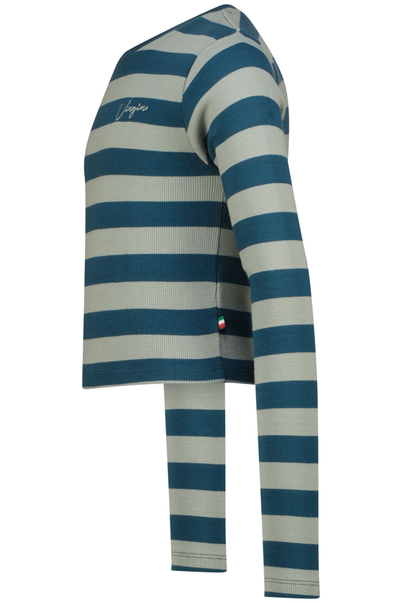GIRLS G-BASIC-CROP RIB STRIPE SINGLET JADE GREEN 3
