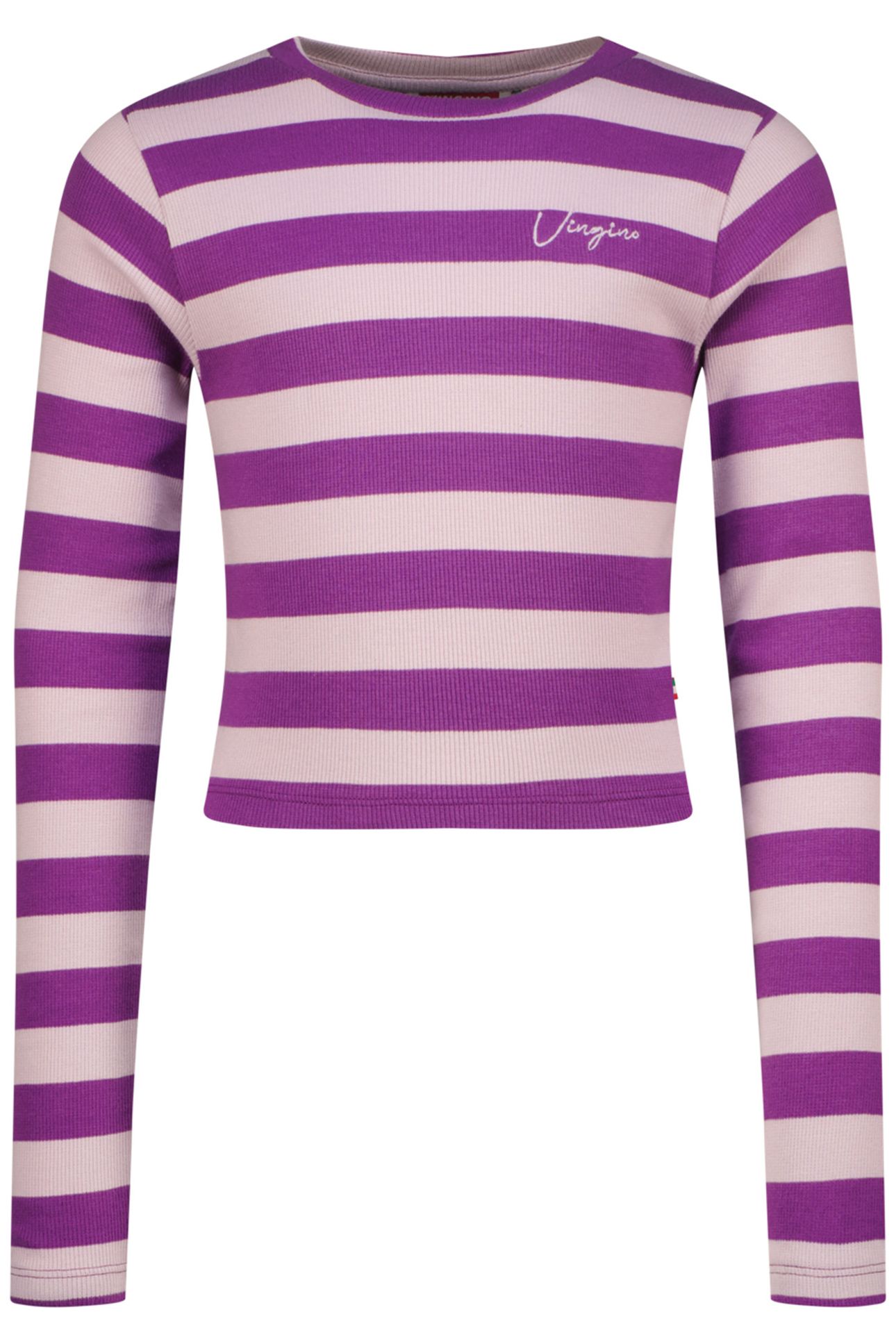 GIRLS G-BASIC-CROP RIB STRIPE SINGLET GLOSS LILAC 1