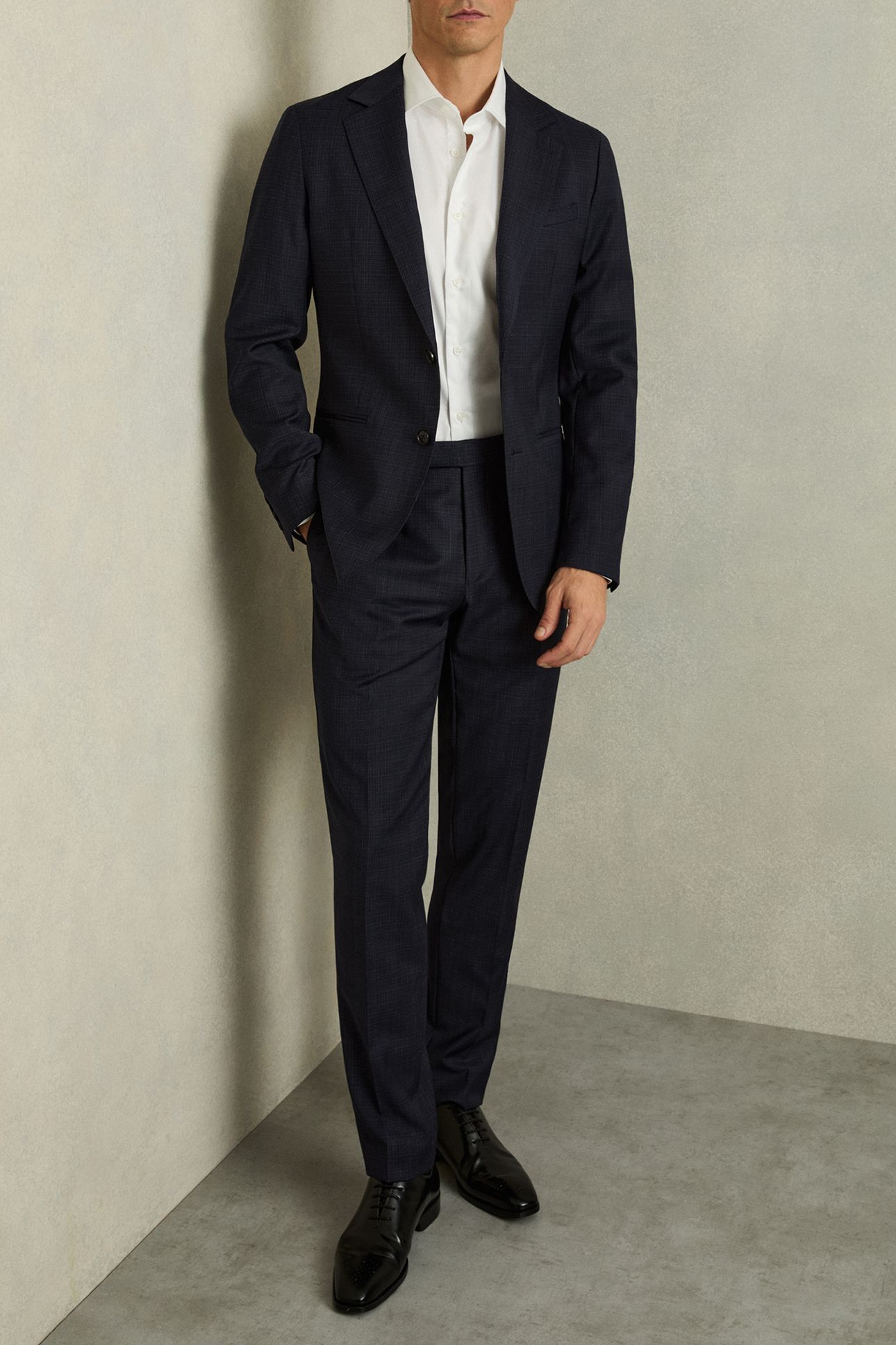 SB 2B NOTCH TEXTURED BLAZER NAVY 3