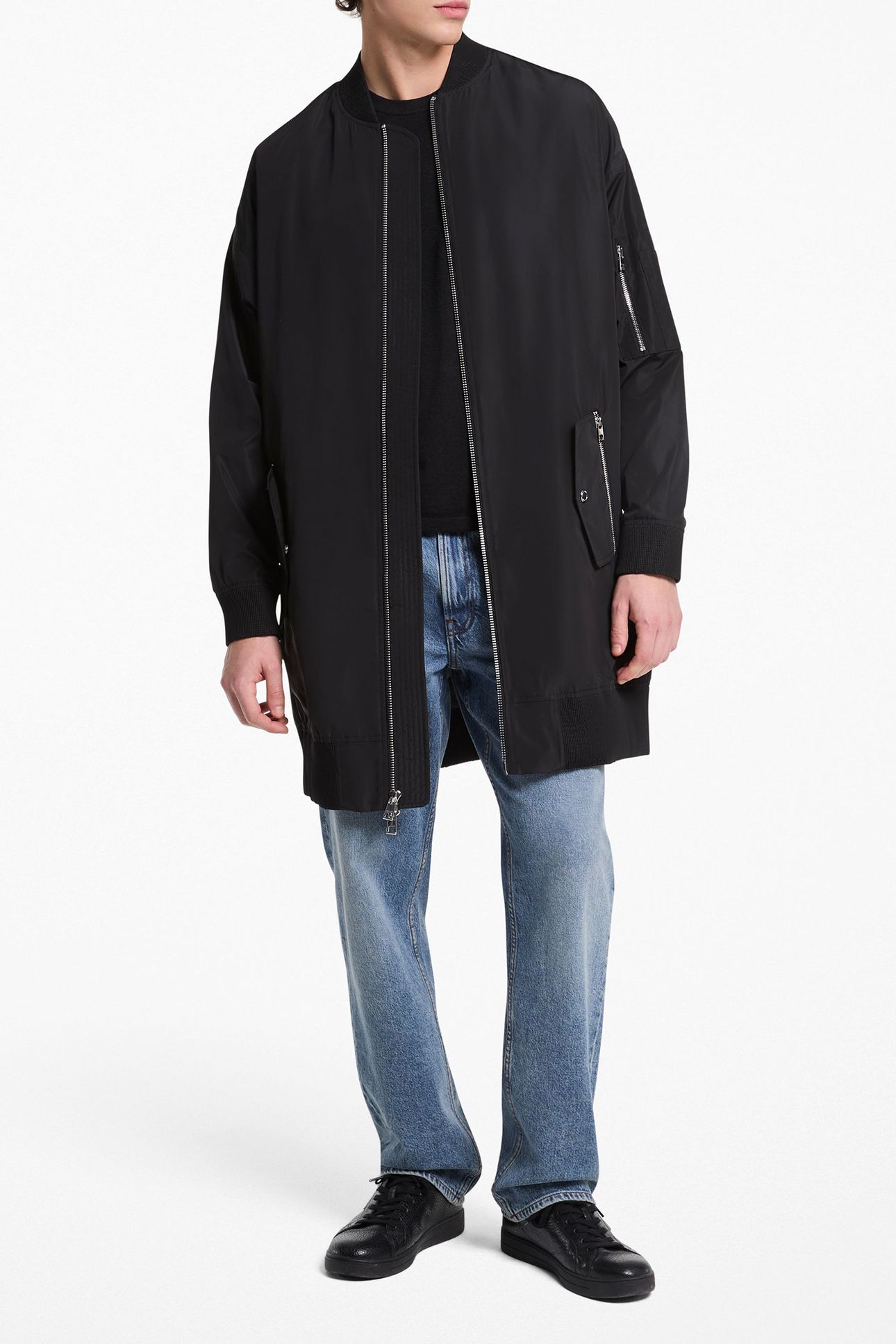 LONG BOMBER BLACK 1