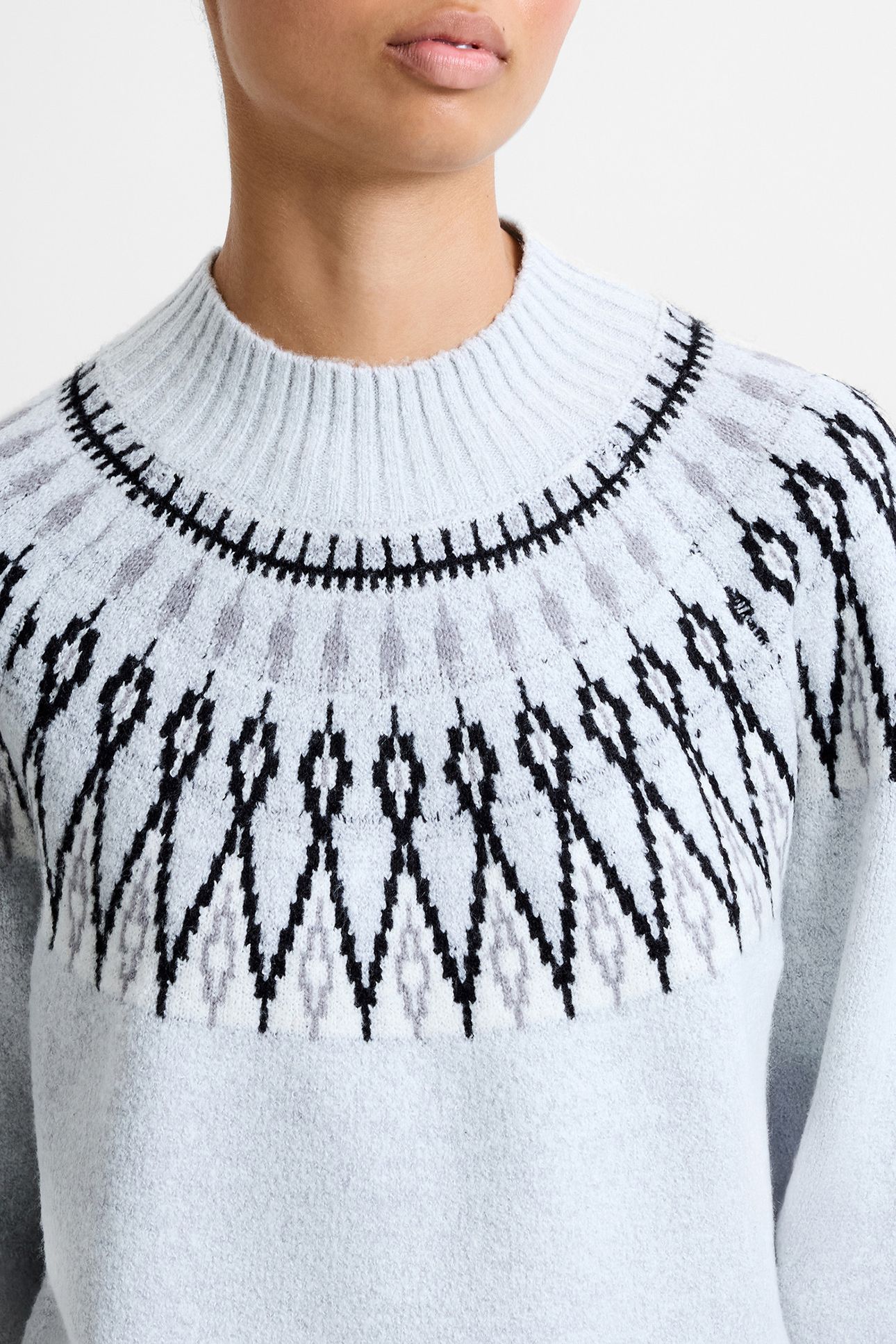 MODERN FAIRISLE LGT GREY MEL/WIN WHT 4