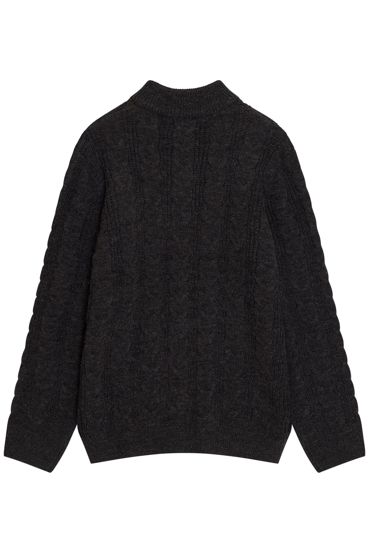 HALF ZIP CABLE CHARCOAL MEL 2