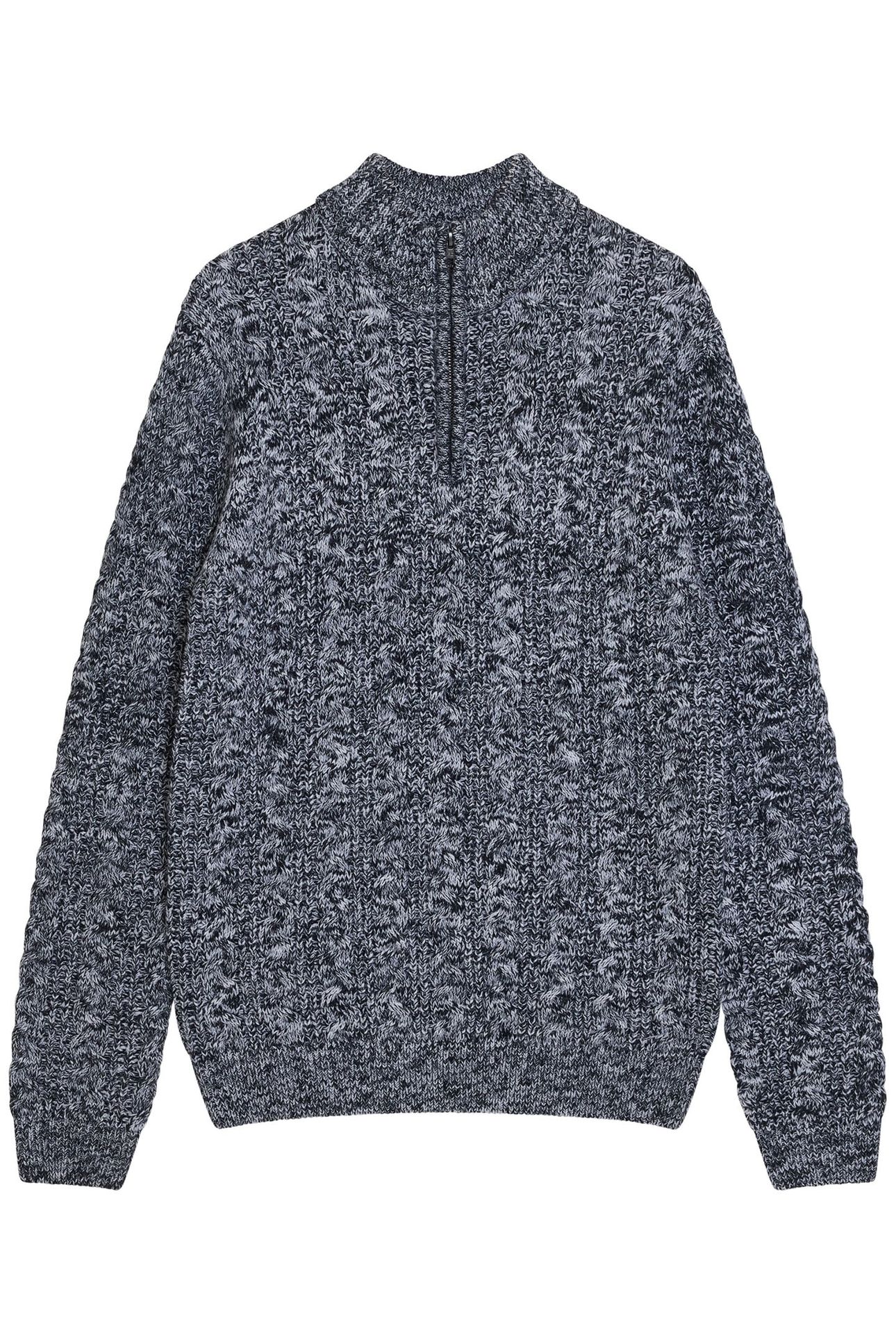 HALF ZIP CABLE TWIST MARINE MEL 1