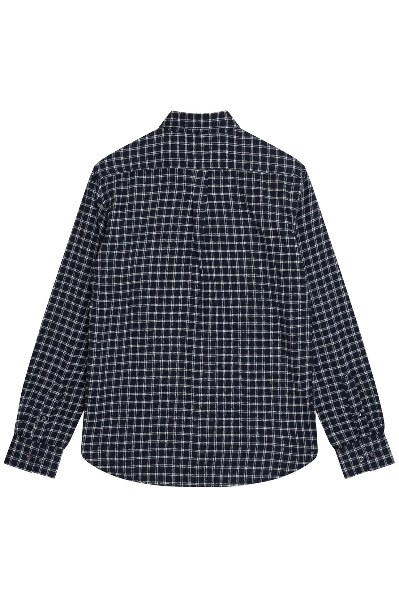 BOX CHECK FLANNEL LS MARINE/ECRU 2