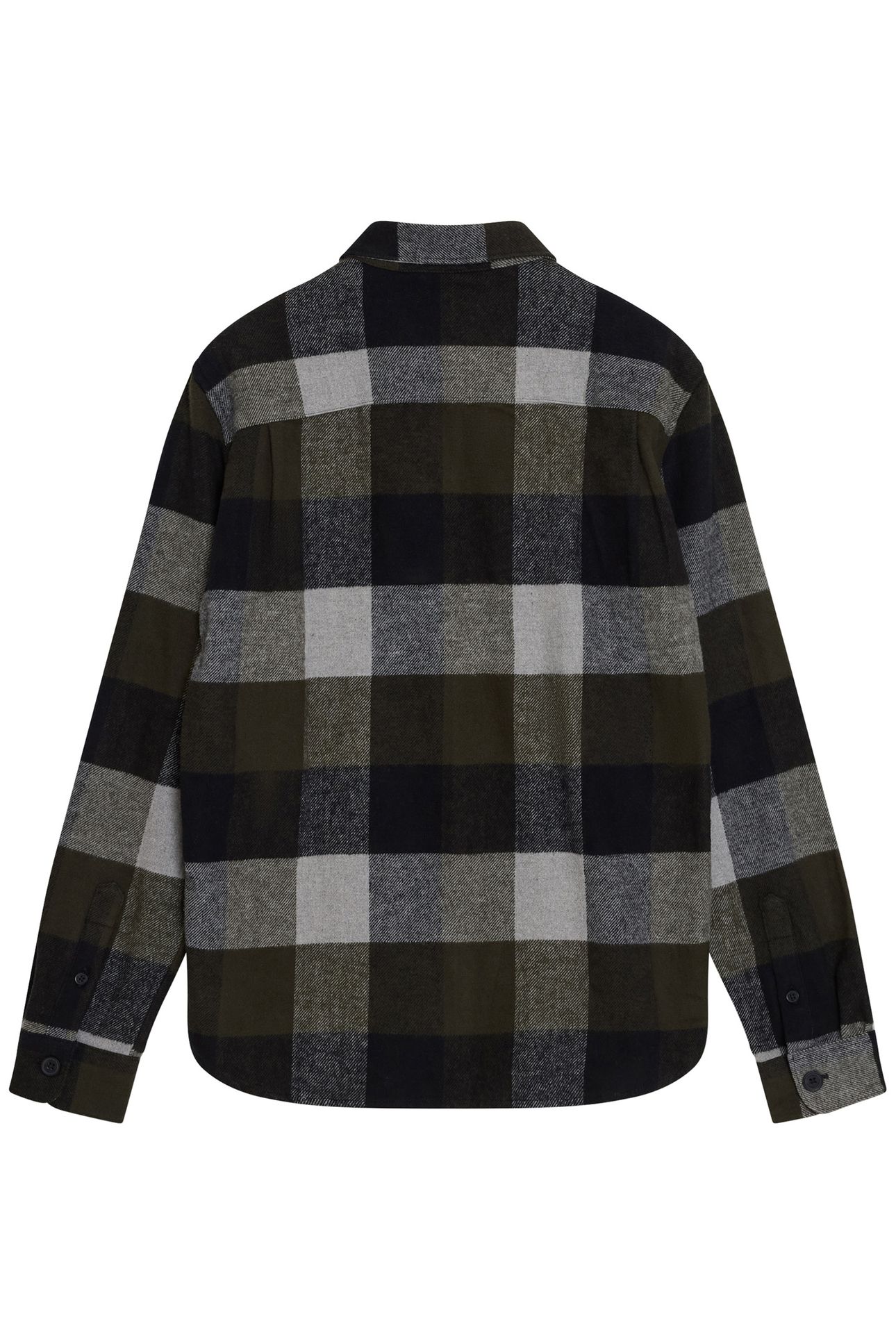 HEAVY LARGE CHECK OVERSHIRT KHAKI 2