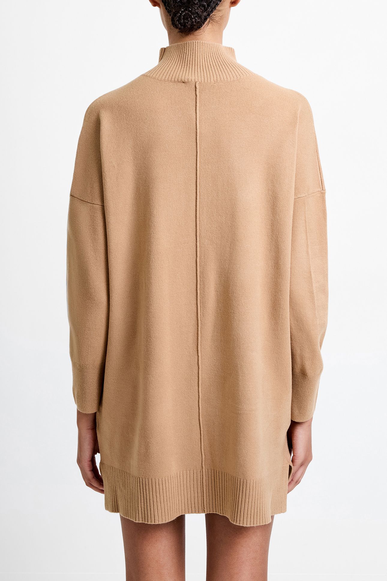 BABYSOFT ROLL NECK KNIT DRESS CAMEL 2