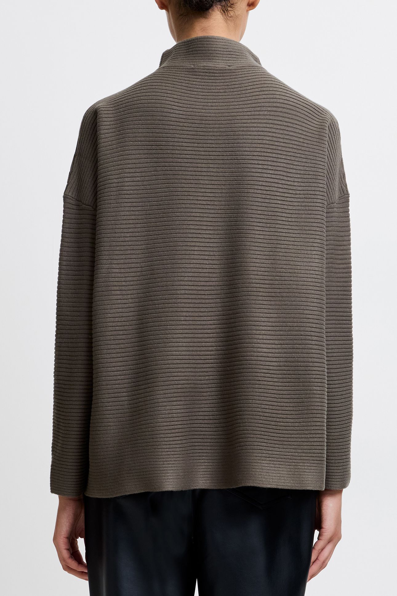 BABYSOFT RIBBED MOCK NECK JUMPER TARMAC KHAKI 2