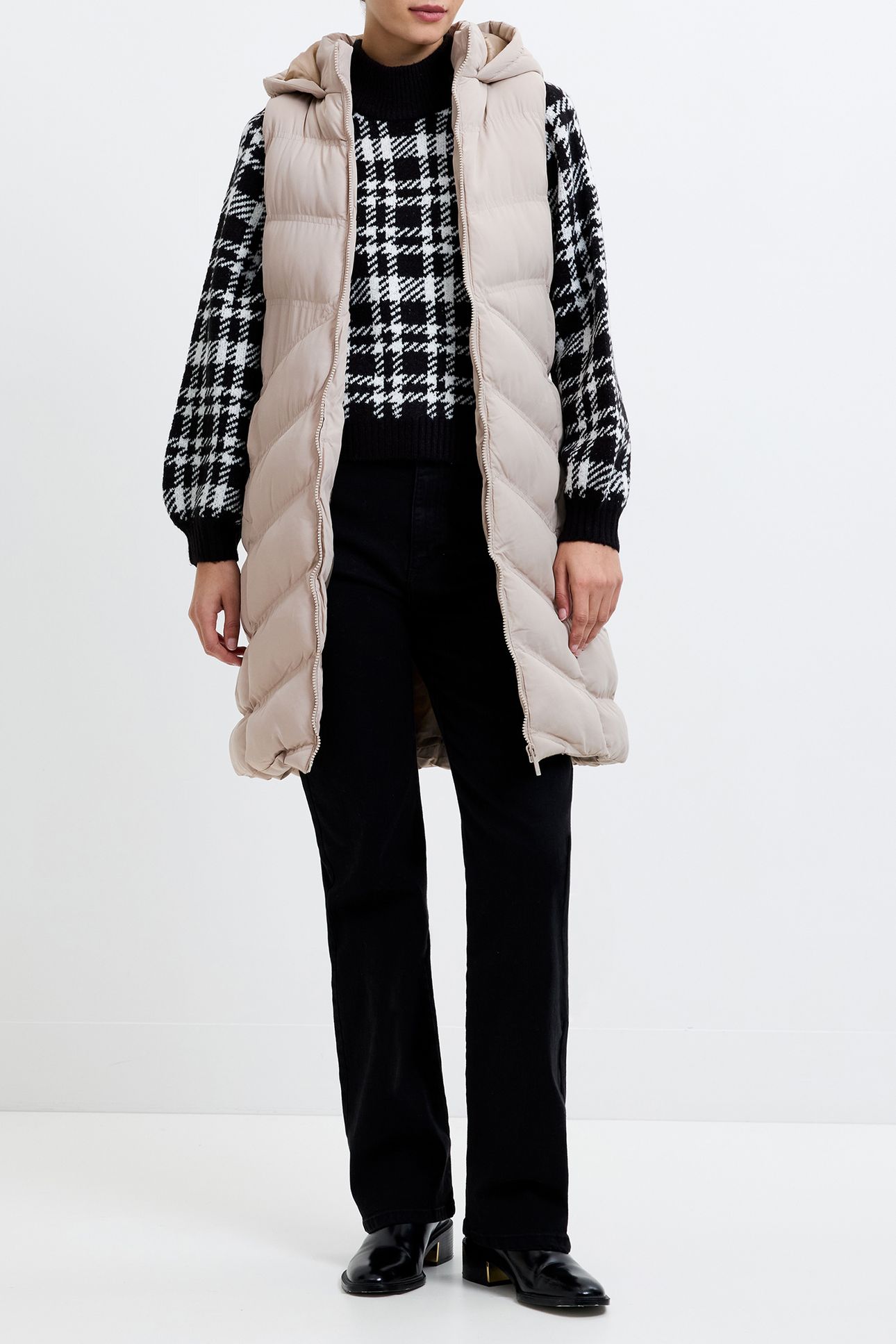 GILET ROW HOOD MID PUTTY 2