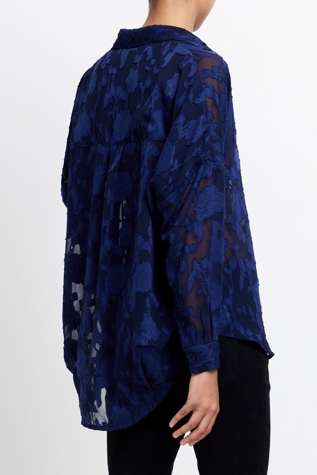 BURNOUT SATIN POPOVER MIDNIGHT 2