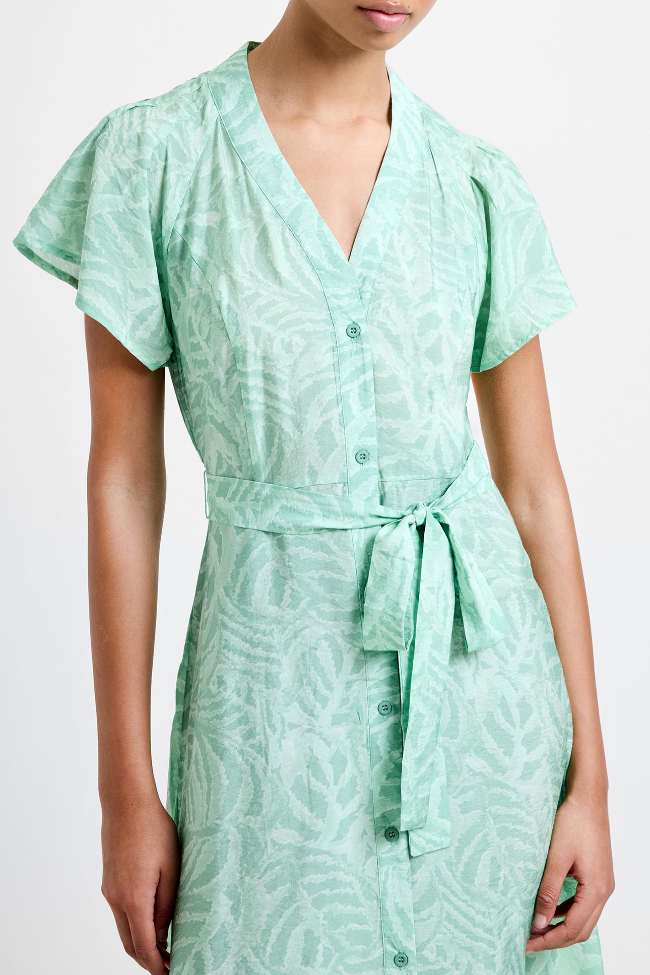 ABSTRACT GREEN PRINTED MIDI DRESS MINTED GREEN 3