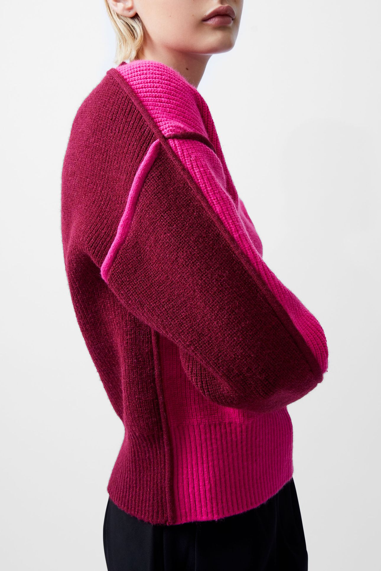 LORENA L/S HIGH NK JUMPER LUM PINK/BKD CHERRY 4