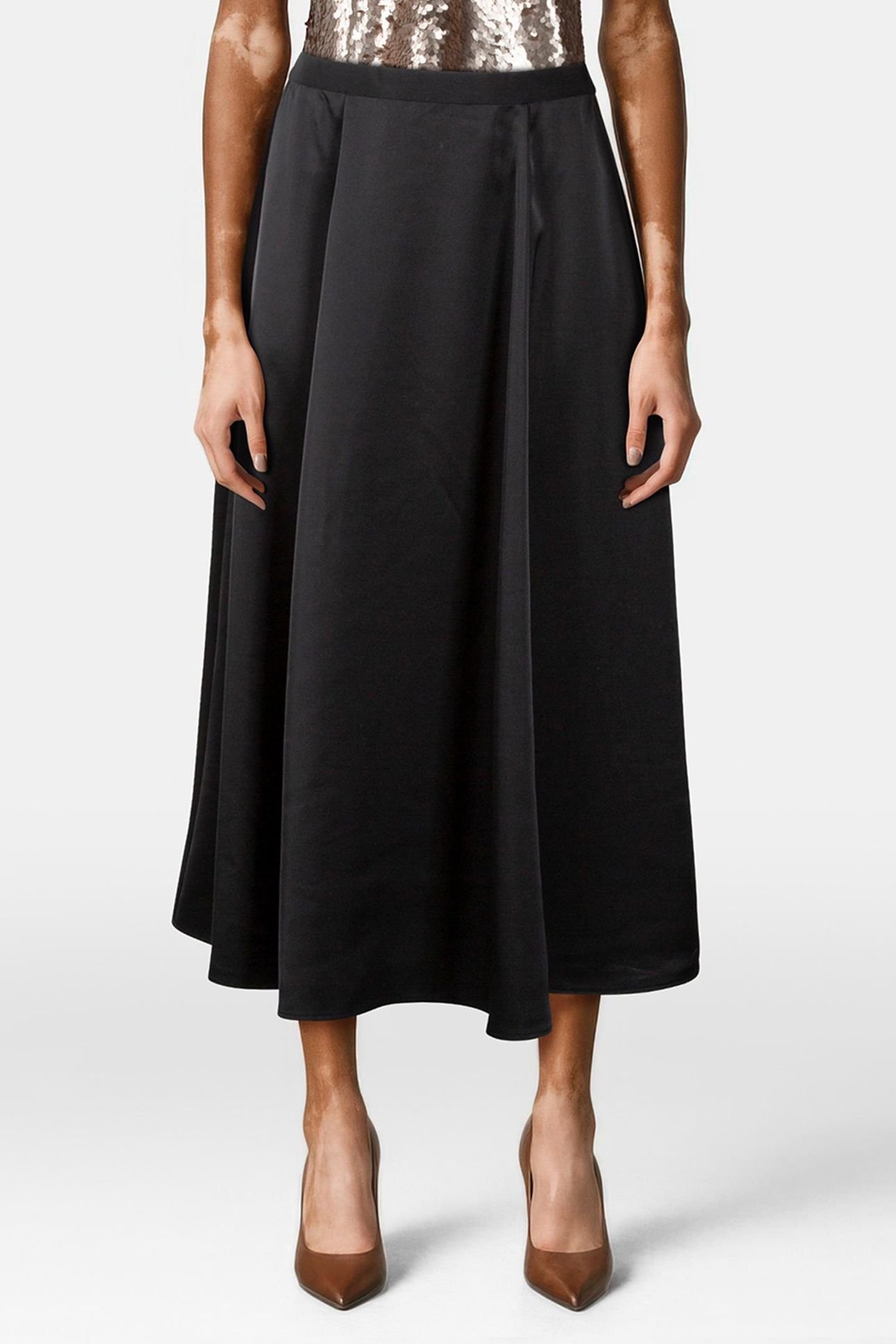 JAROD - BLACK SATIN MIDI SKIRT 2