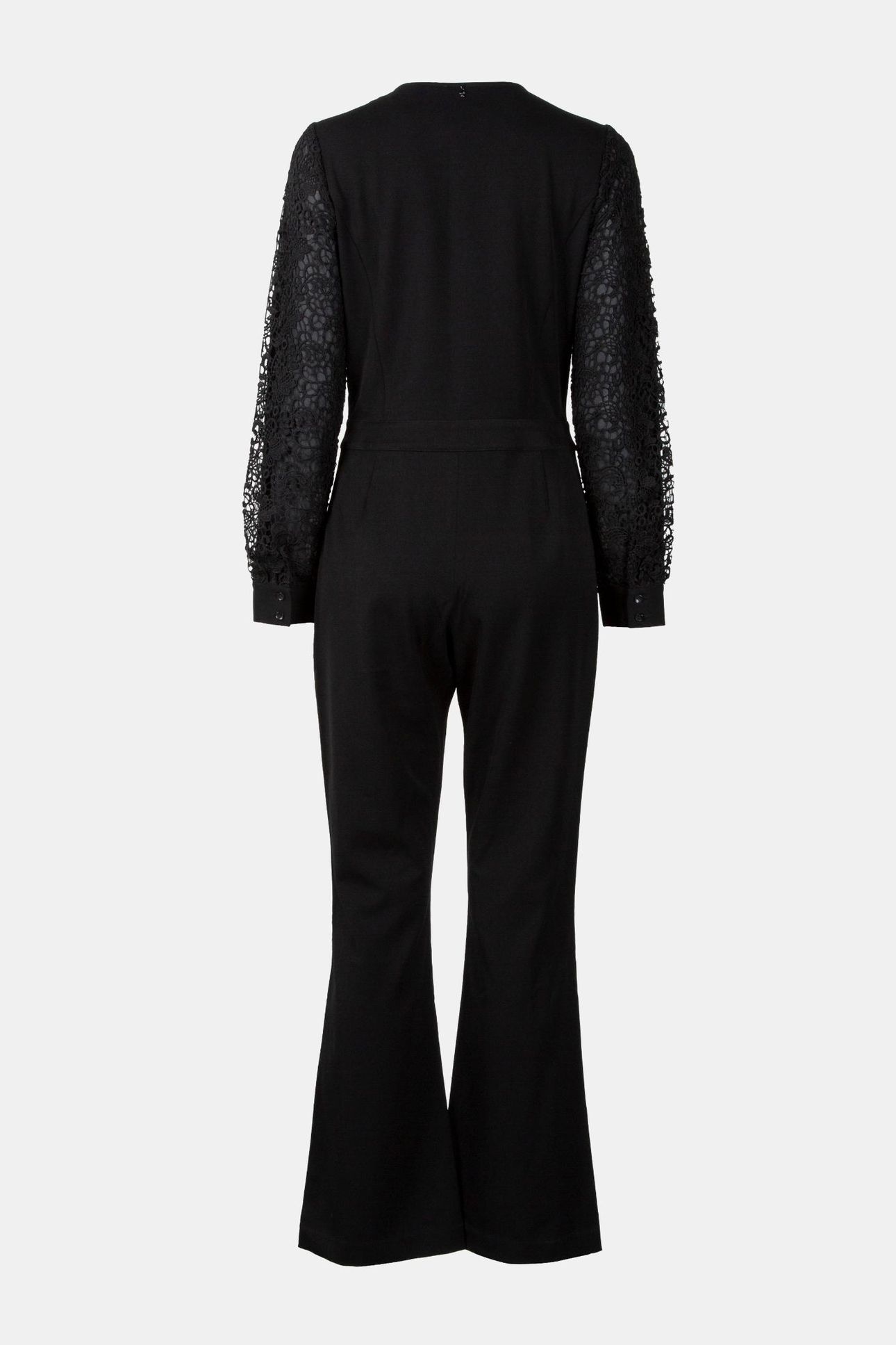 RUFINO - LONG BLACK JUMPSUIT WITH LACE SLEEVES 4