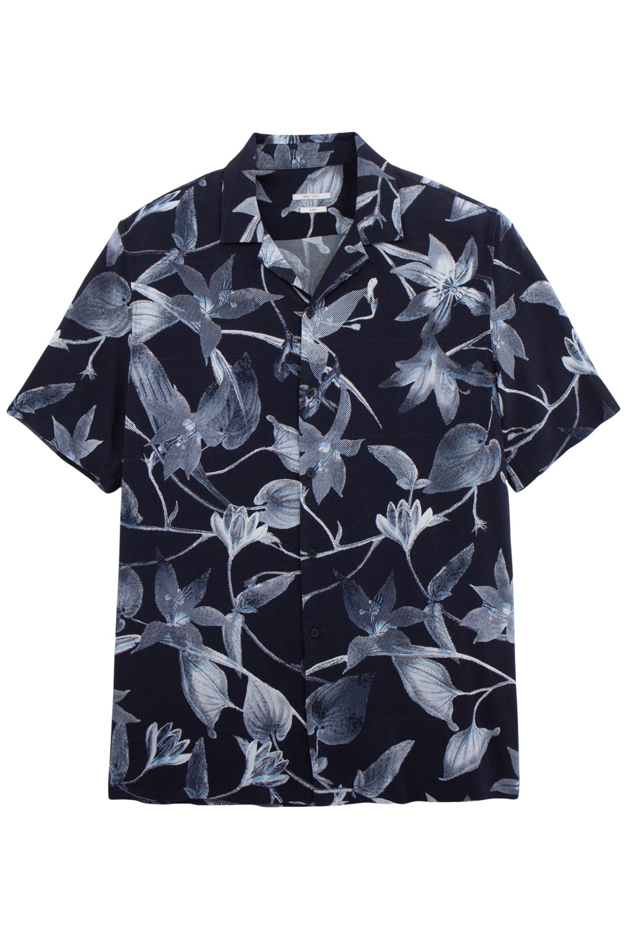 REGULAR INDIGO MAXI LEAF PRINT SHIRT INDIGO 5