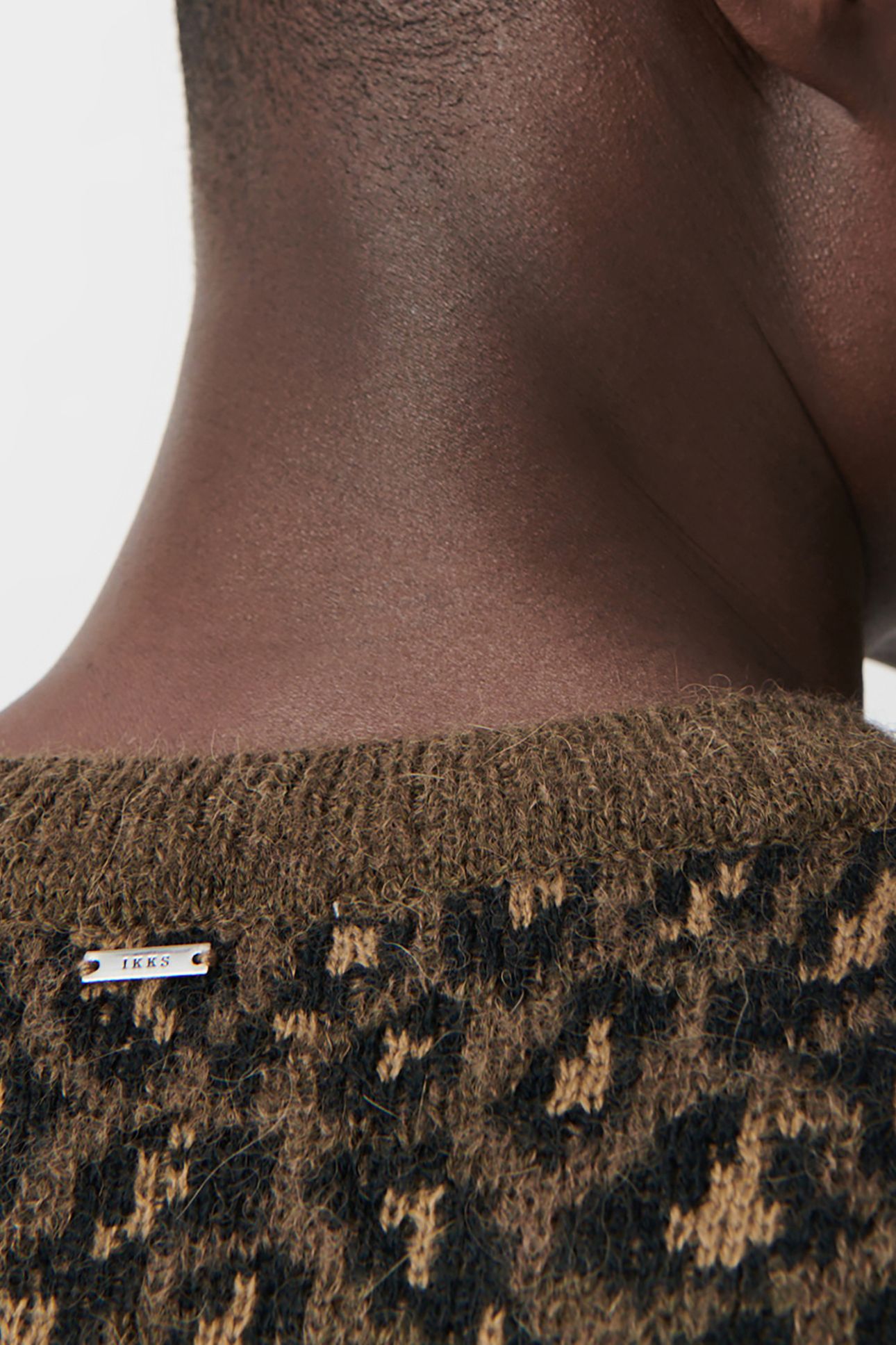 BEIGE KNIT LEOPARD JACQUARD SWEATER BEIGE 7