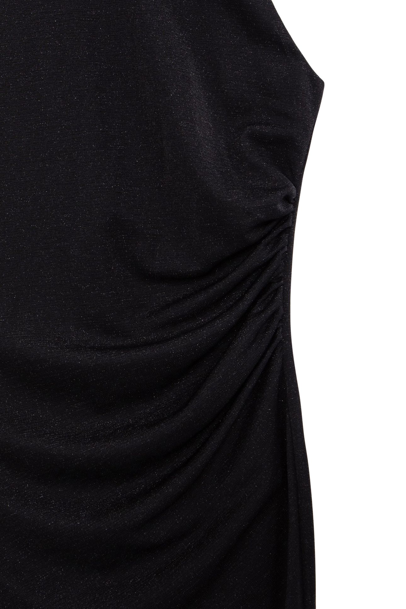 BLACK LUREX MESH DRESS WITH AMERICAN NECKLINE BLACK 7