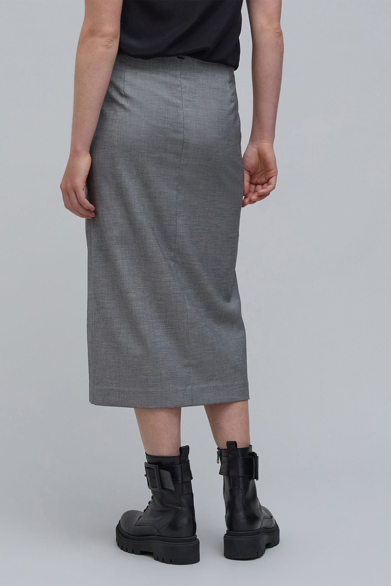 FAUX-UNI GRAY PENCIL SKIRT GREY 2