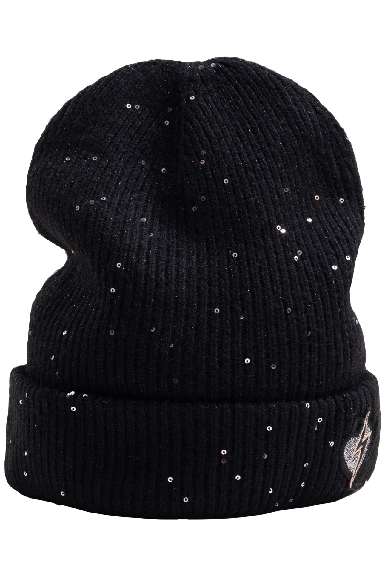 GIRL'S BLACK SEQUINED KNIT HAT 3