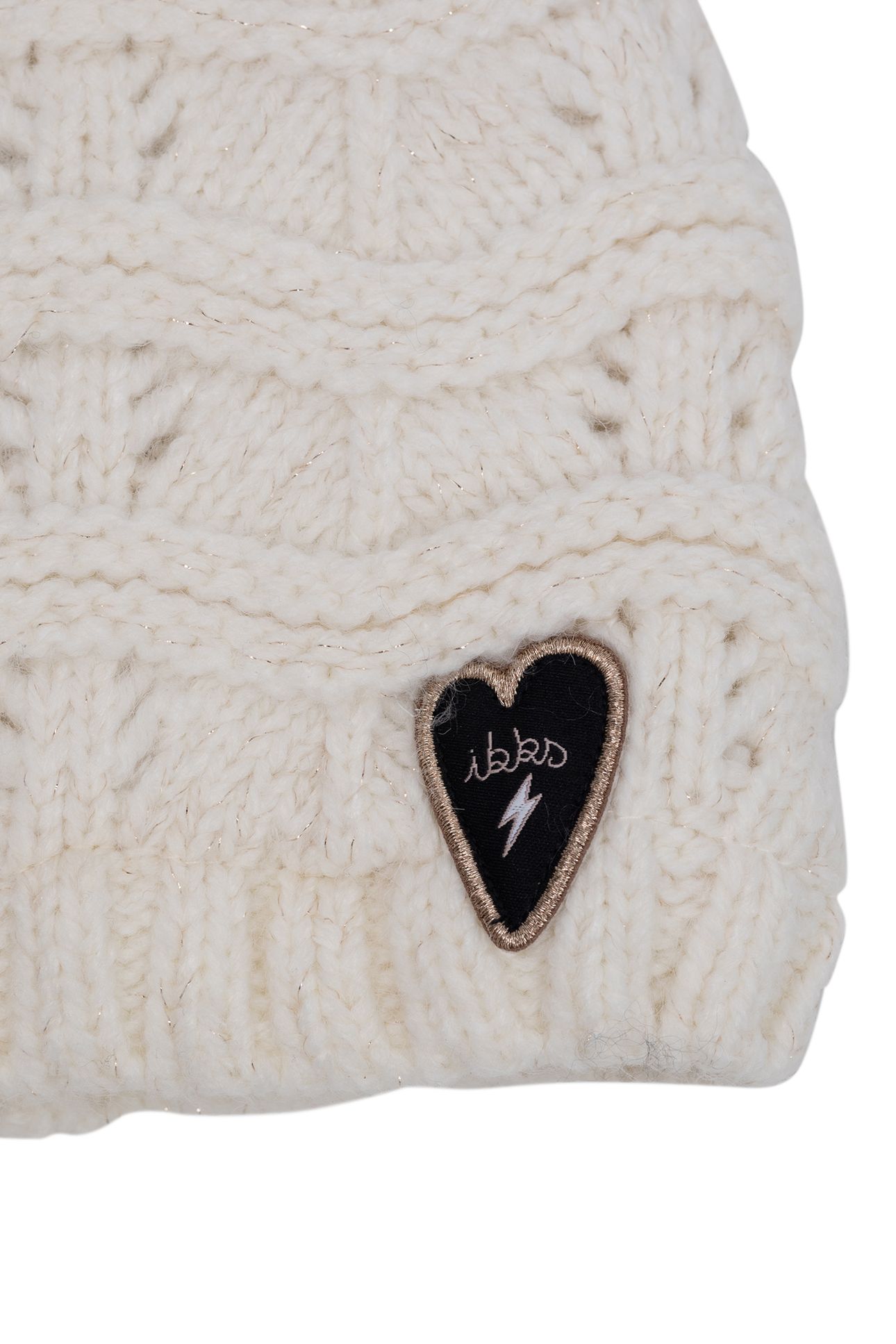 GIRL'S KNITTED ECRU FANCY FUR HAT 4