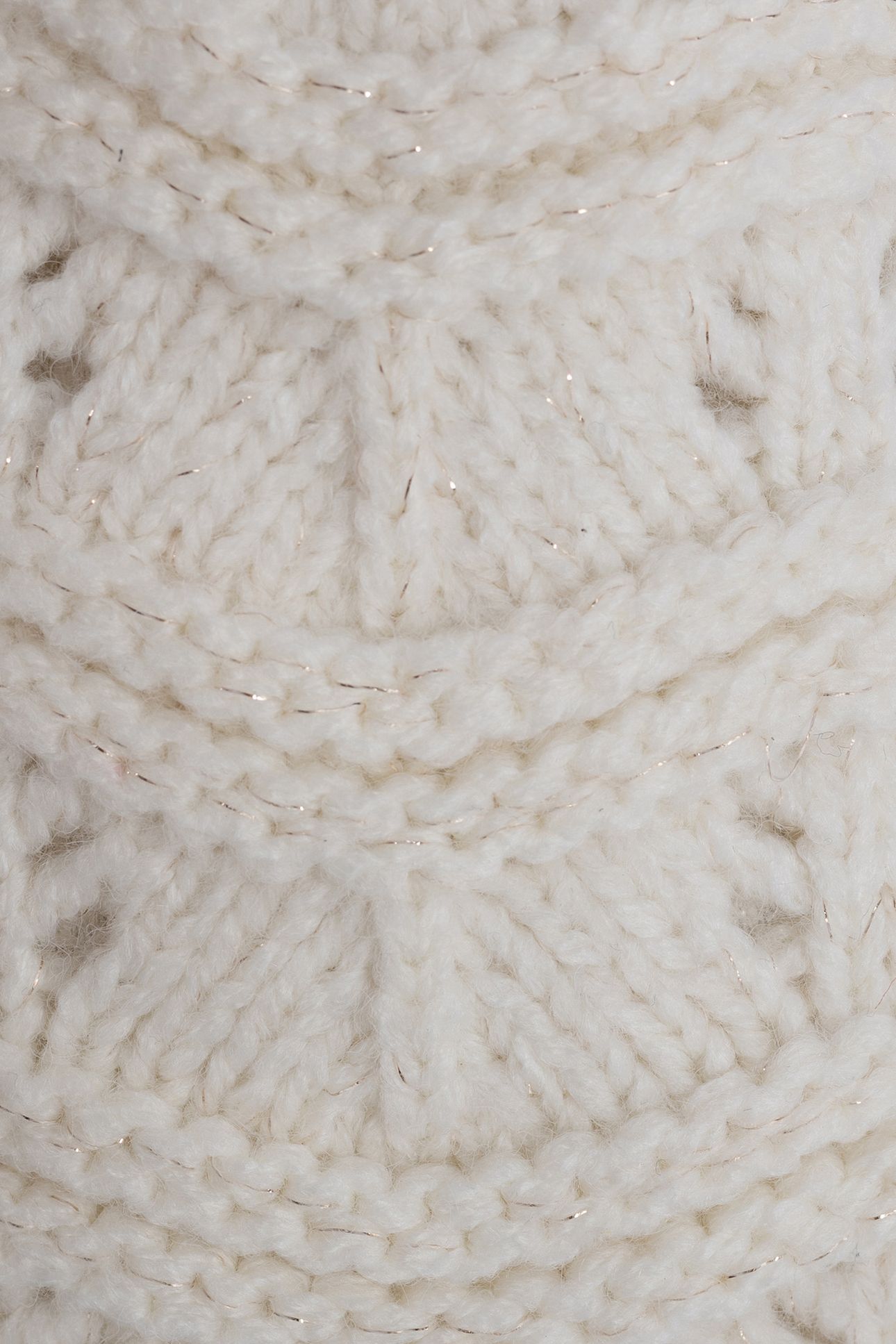GIRL'S KNITTED ECRU FANCY FUR HAT 6