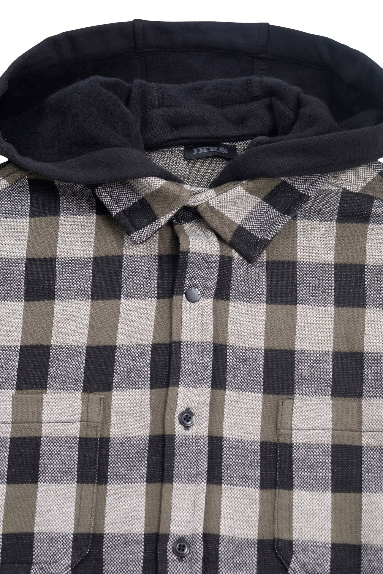 BOY'S BLACK PLAID SHIRT WITH DETACHABLE HOOD 5