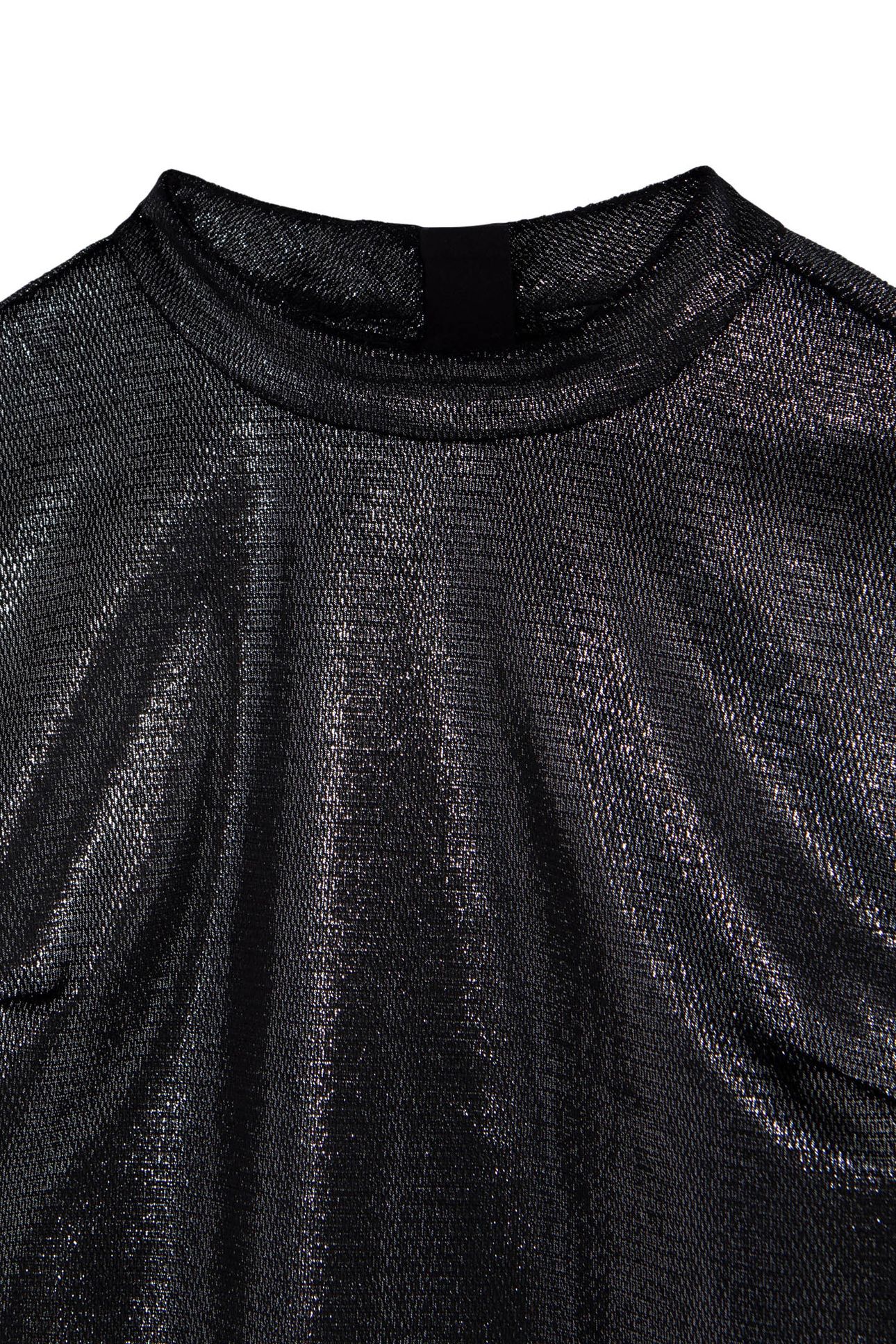 BLACK SEQUINED VELVET DRESS WITH HIGH COLLAR FOR GIRLS 3