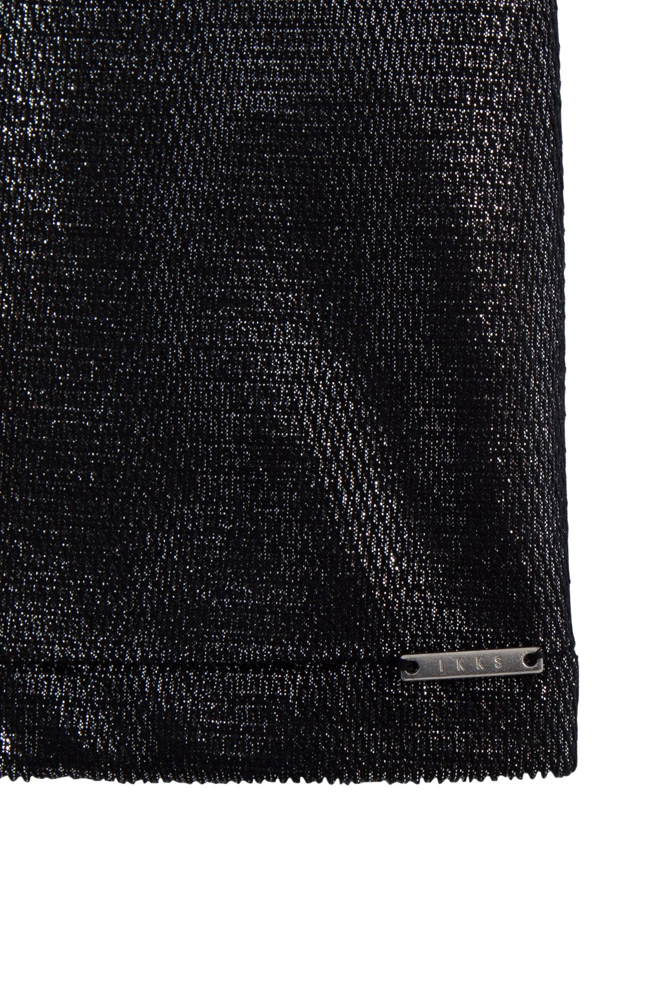 BLACK SEQUINED VELVET DRESS WITH HIGH COLLAR FOR GIRLS 6