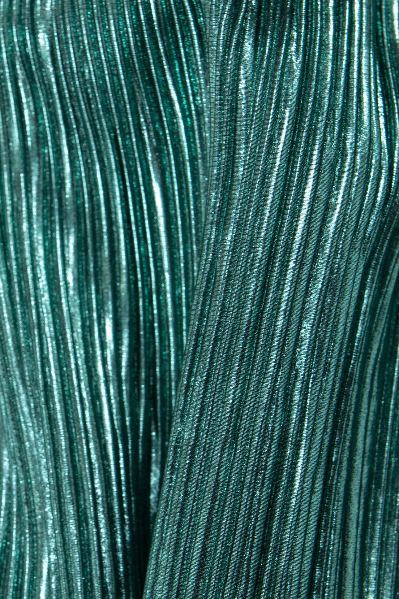 METALLIC EMERALD PLEATED DRESS 8