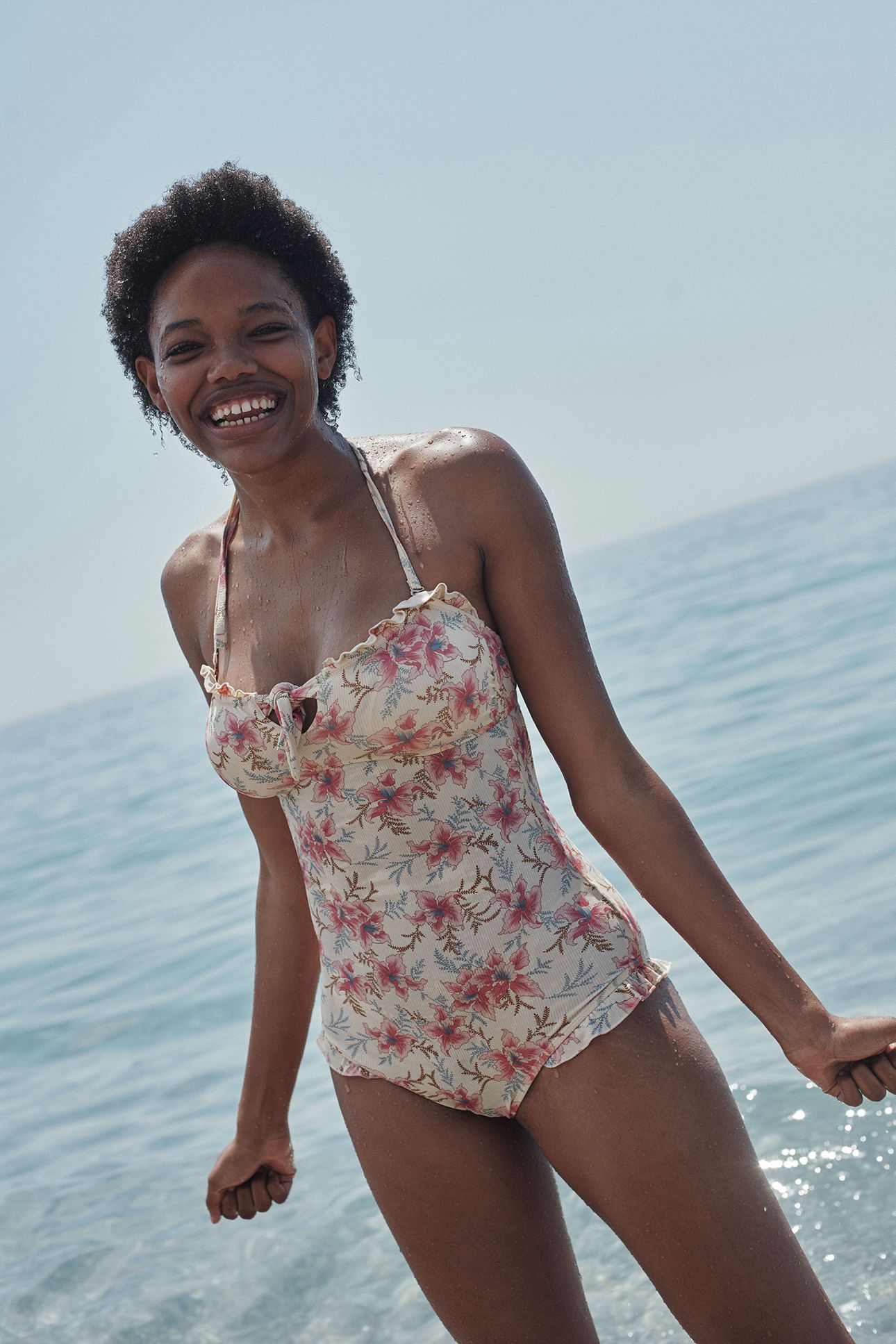 BATHING SUIT BAYO RASPBERRY FLOWERS 3