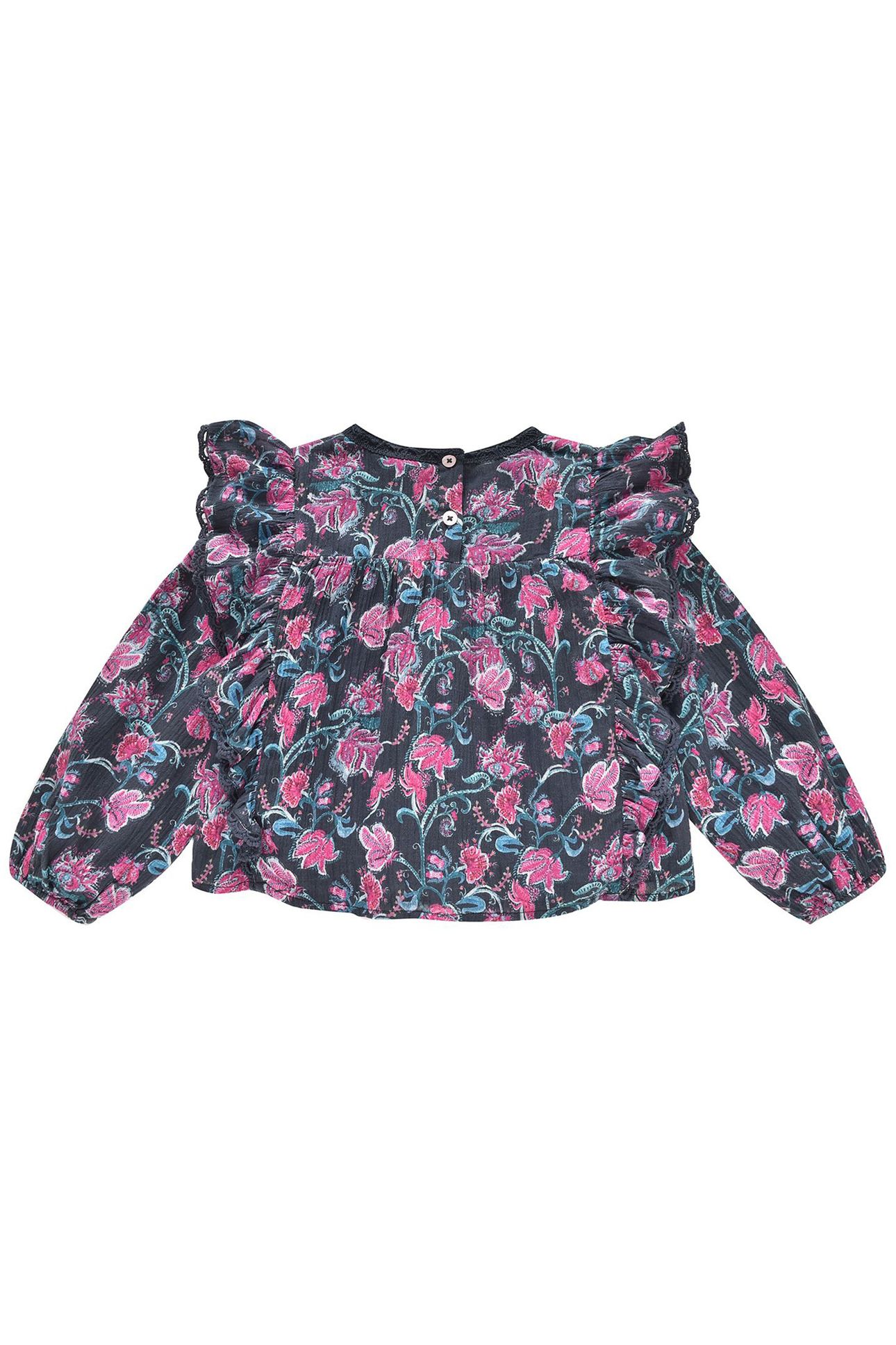 BLOUSE CELIA CHARCOAL WILDFLOWERS 2